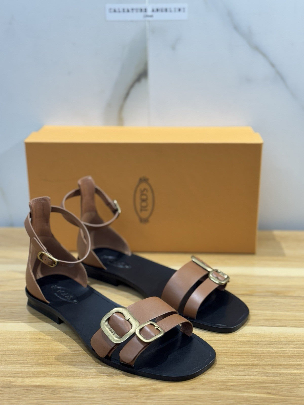 Tod’s Sandalo Pelle Cuoio Vacchetta Luxury Tod’s Donna 37.5