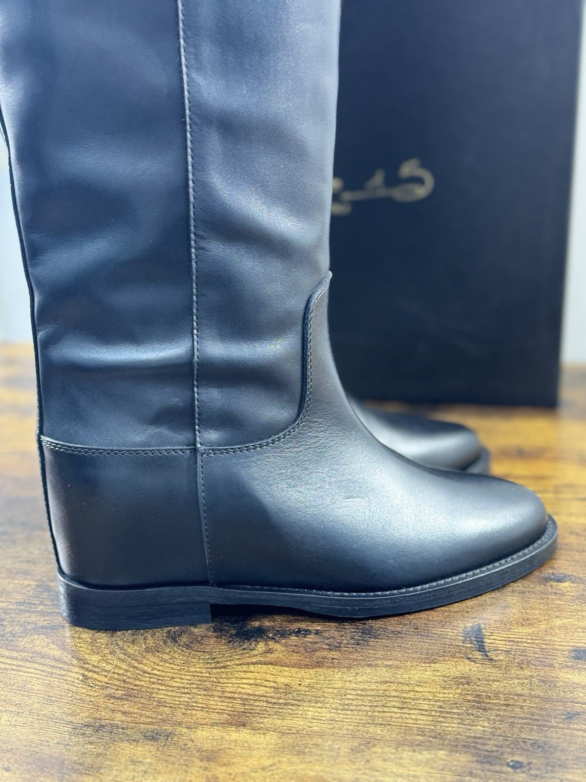 Via roma 15 stivale donna 4014 Pelle Nera luxury boot via roma 15 Icon 37