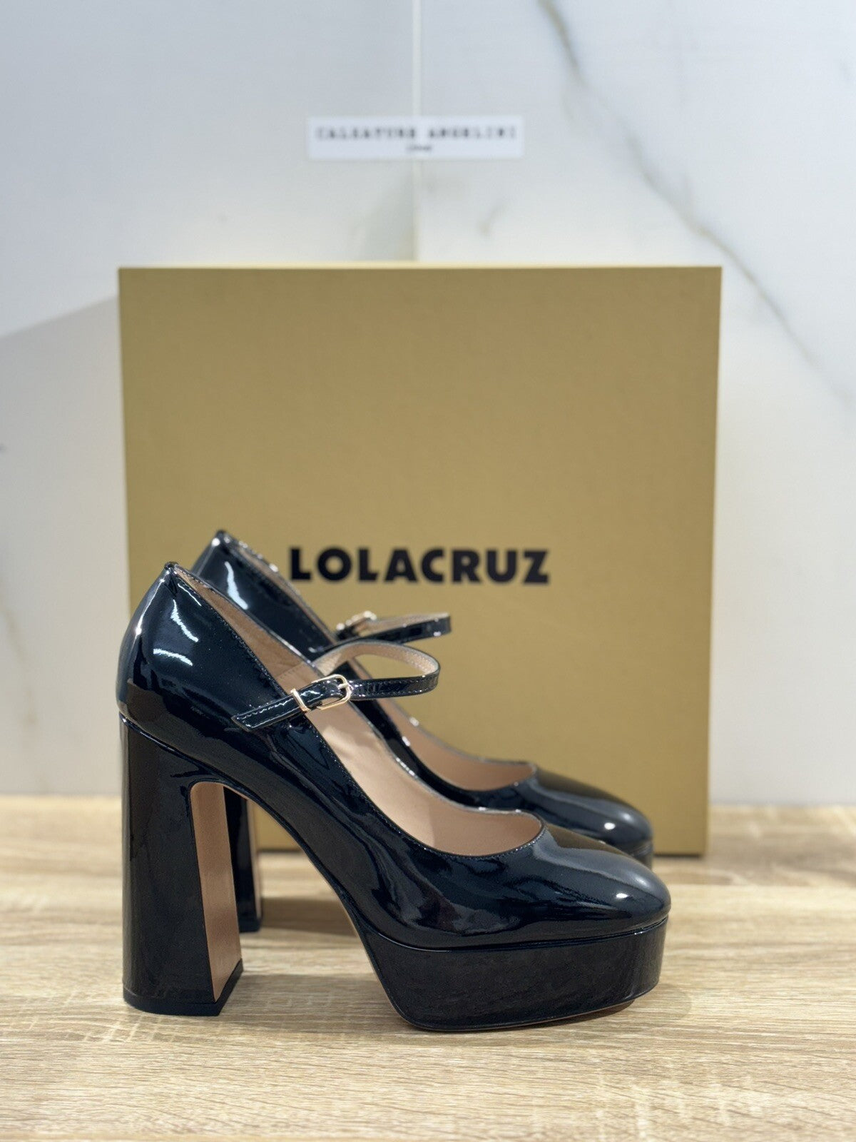 Scarpe Lola Cruz Lola Cruz Decollete' Donna Platform Vernice Nero