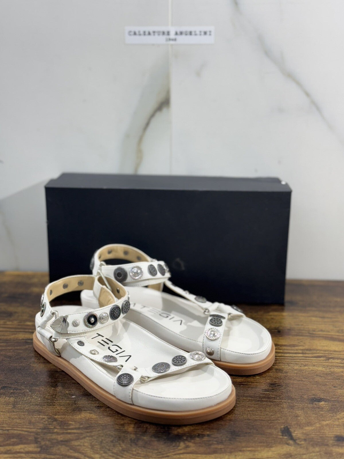 Strategia Sandalo Donna Pelle Bianca Casual Sandal 38