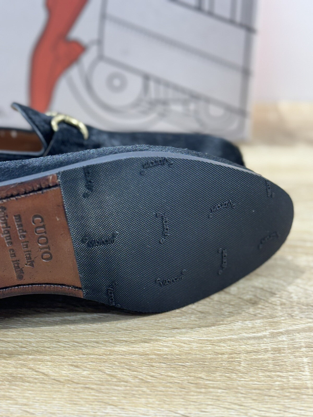 Il Mocassino Scarpa Uomo Cavallino Nero Fondo Vibram Handmade In Italy 42