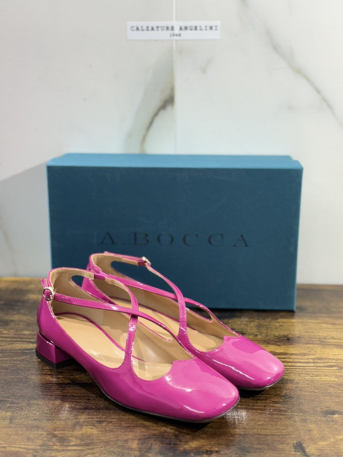 A.Bocca Two For Love Scarpa Donna Pelle Ciclamino Tacco Luxury Handmade 36