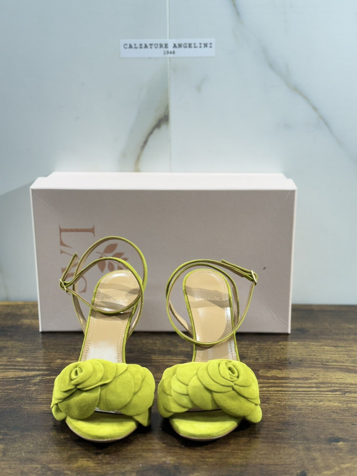 Relac Sandalo Donna Fiore Pelle Oliva Handmade Shoes Relac 39