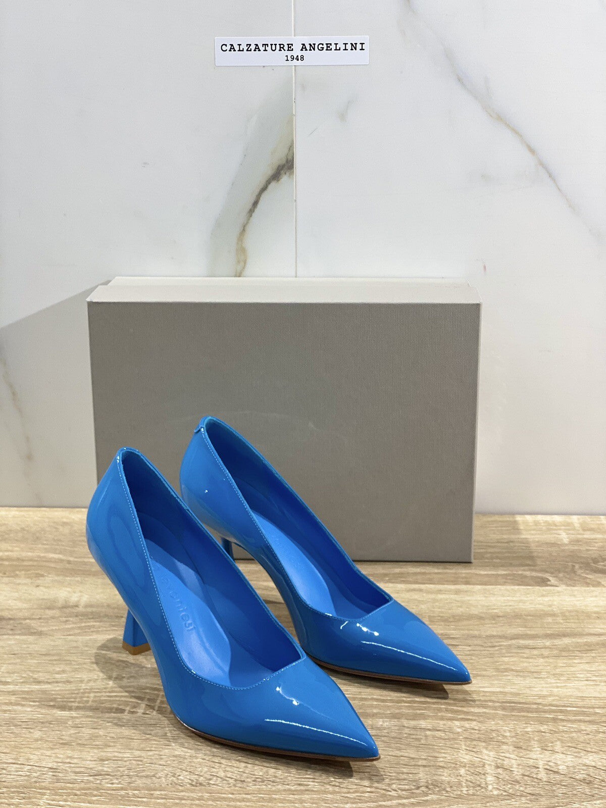 Sergio Levantesi Decollete Donna Julia Pelle Azzurro Luxury Woman Shoes 38.5
