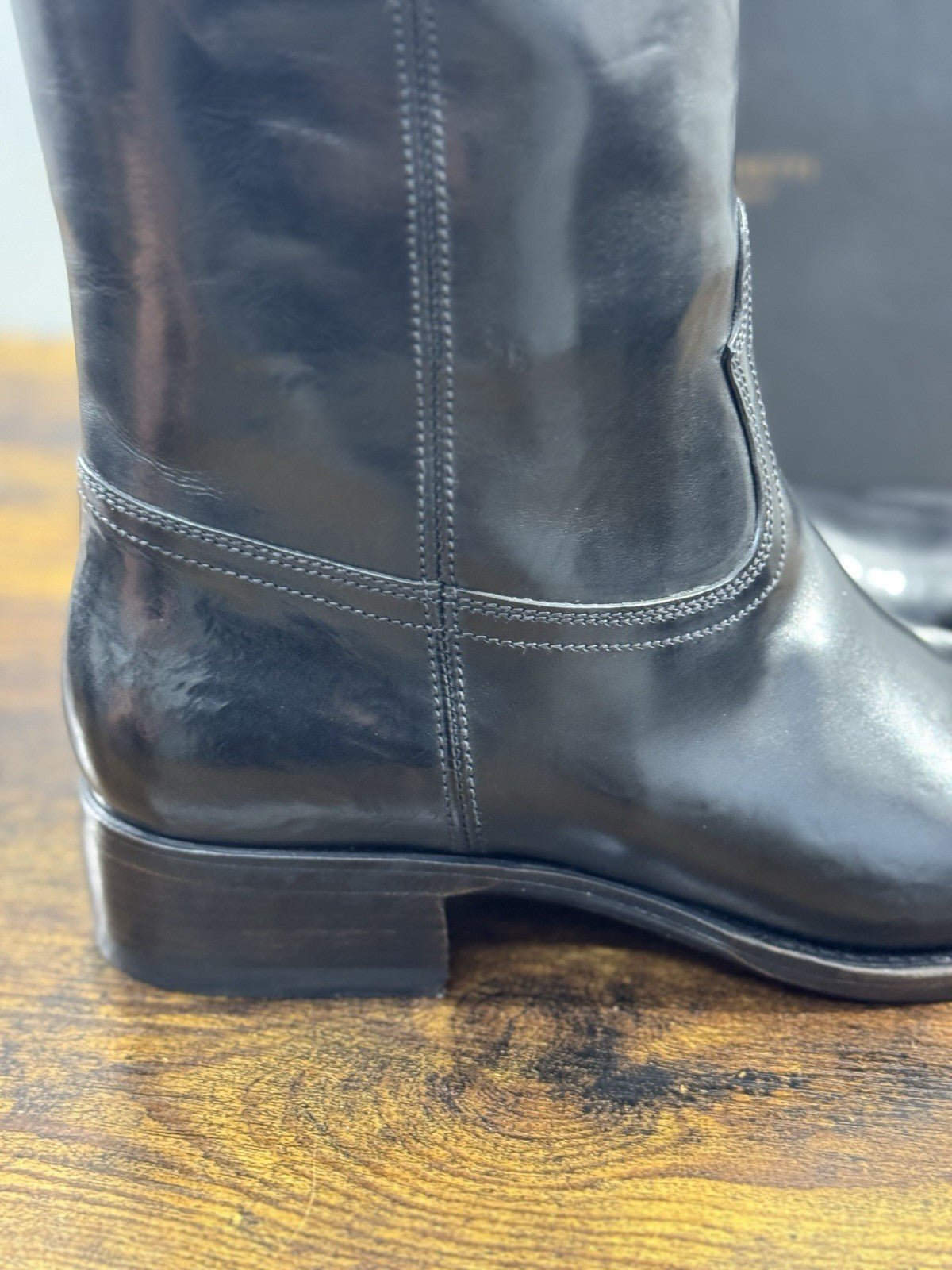 Silvano Sassetti Stivale Pelle Nero Luxury Handmade Donna 39