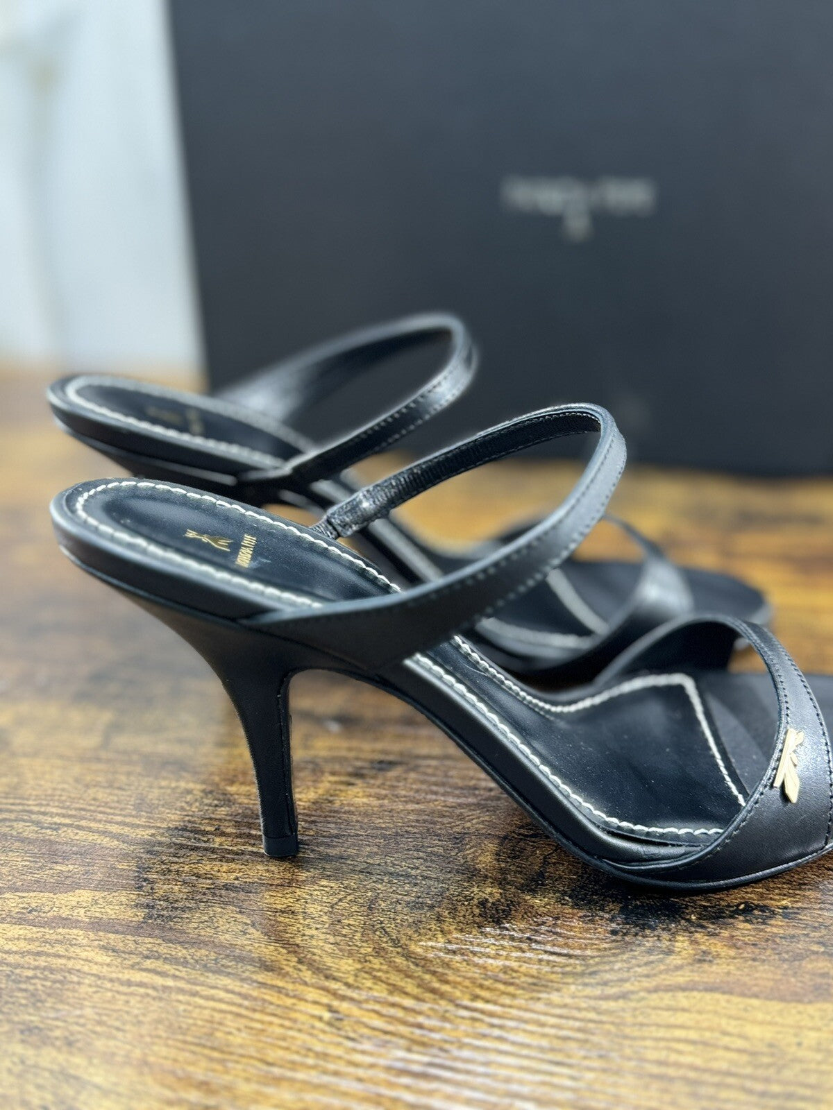 Patrizia Pepe Sandalo Donna Pelle Nero Tacco Casual Woman Sandal 39