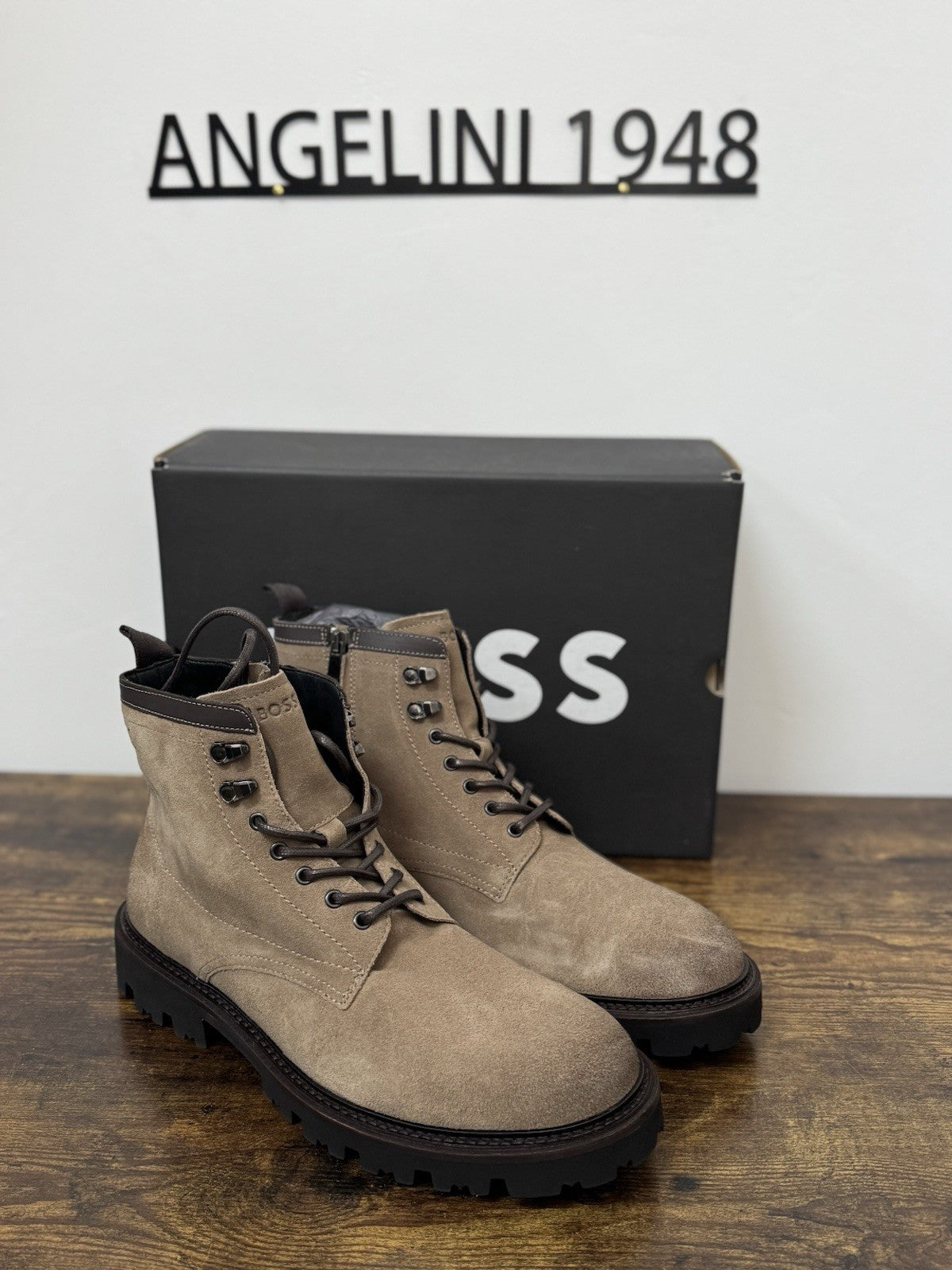 Boss Stivaletto Uomo Suede Beige Casual Boot Extra light Uomo 44