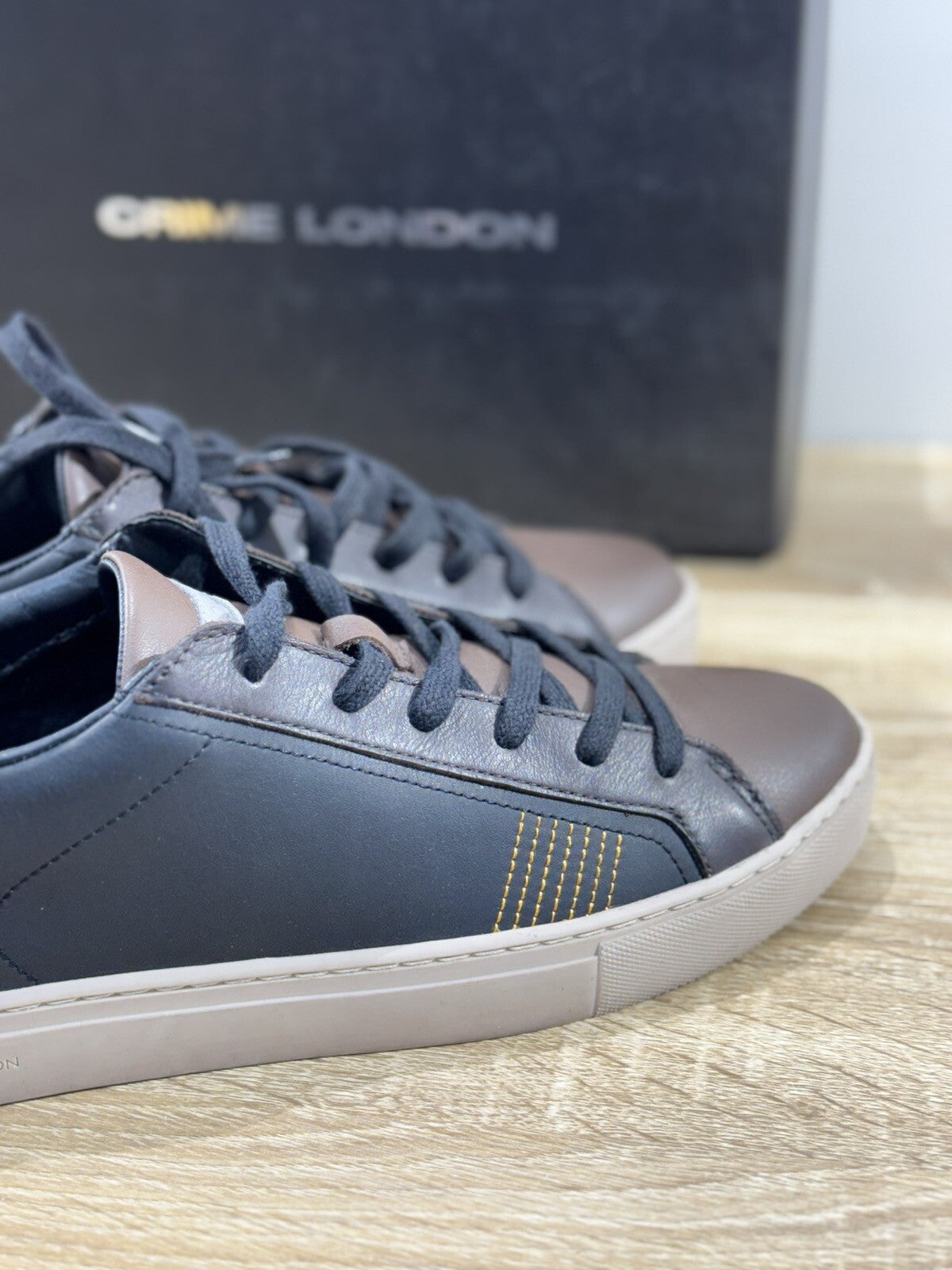 Crime London Sneaker Uomo Low Top Essential Pelle Marrone Casual Men Shoes 41