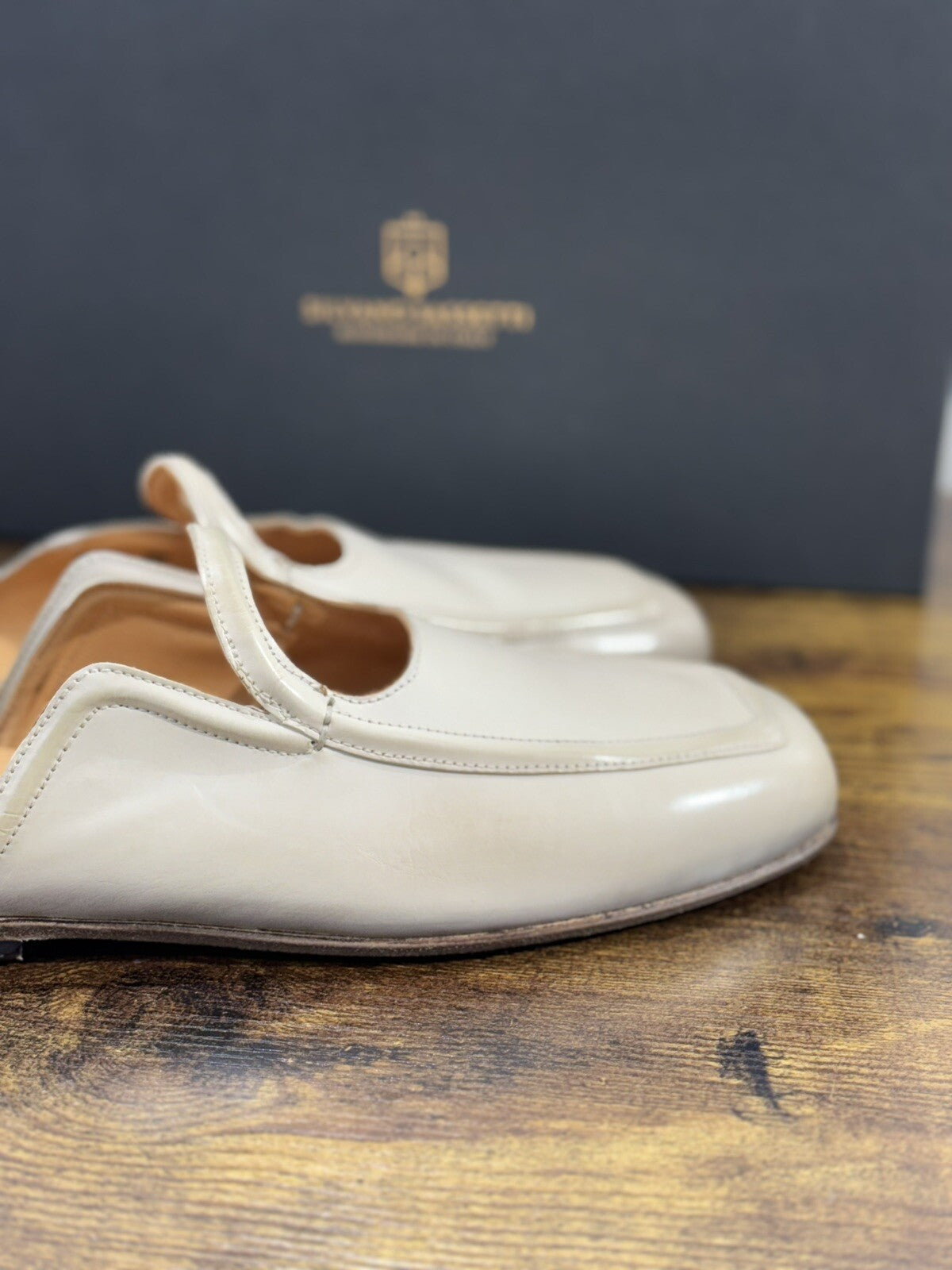Silvano Sassetti Sabot Donna Pelle Ecru Luxury Made In Italy Fatta A Mano 38