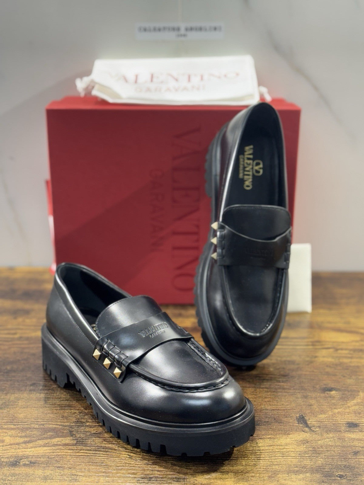 Valentino Garavani Mocassino Rockstud Pelle Nero Donna 40