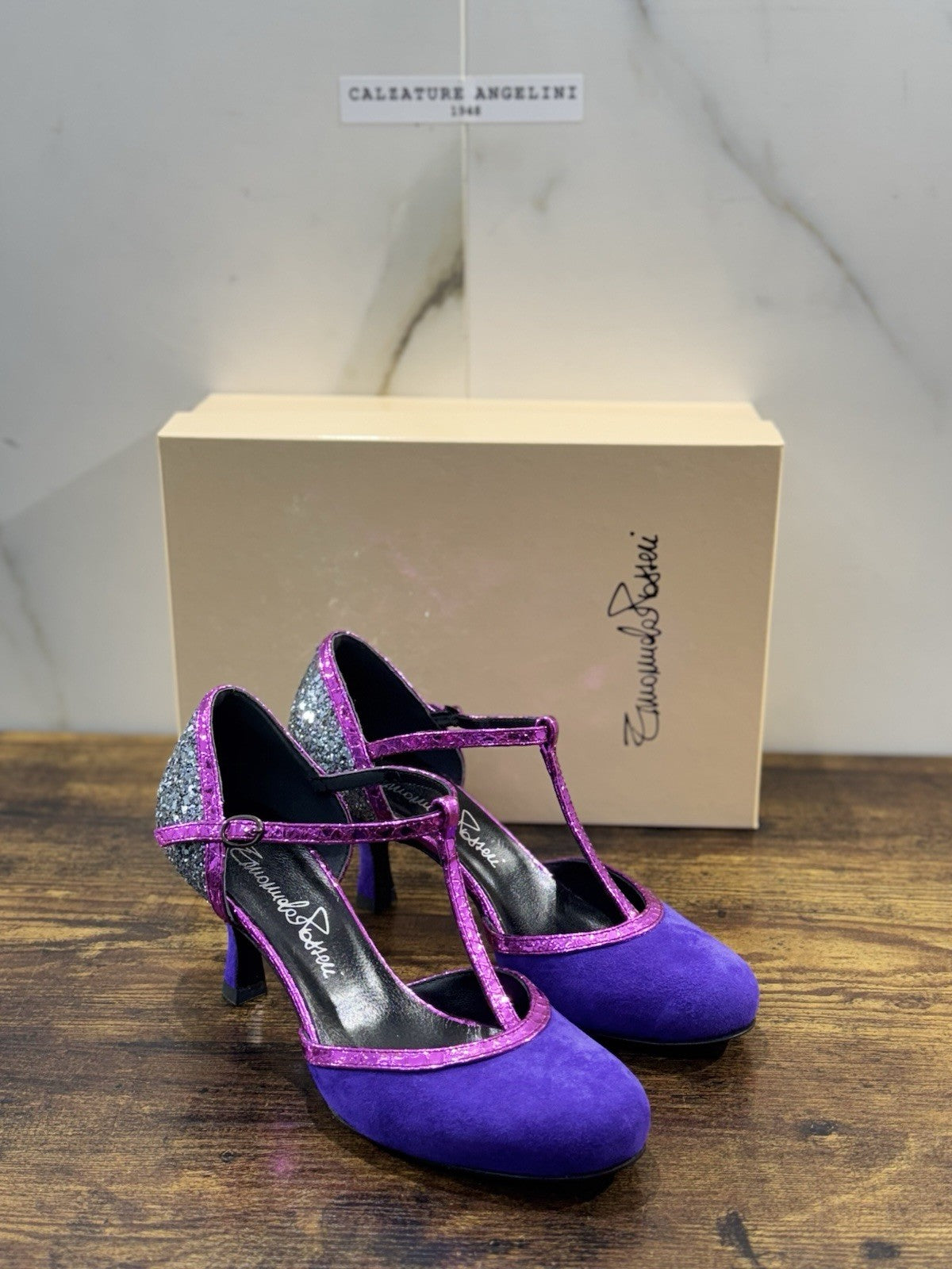 Emanuela Passeri Mary Jane Suede Viola Casual Scarpa Donna 37