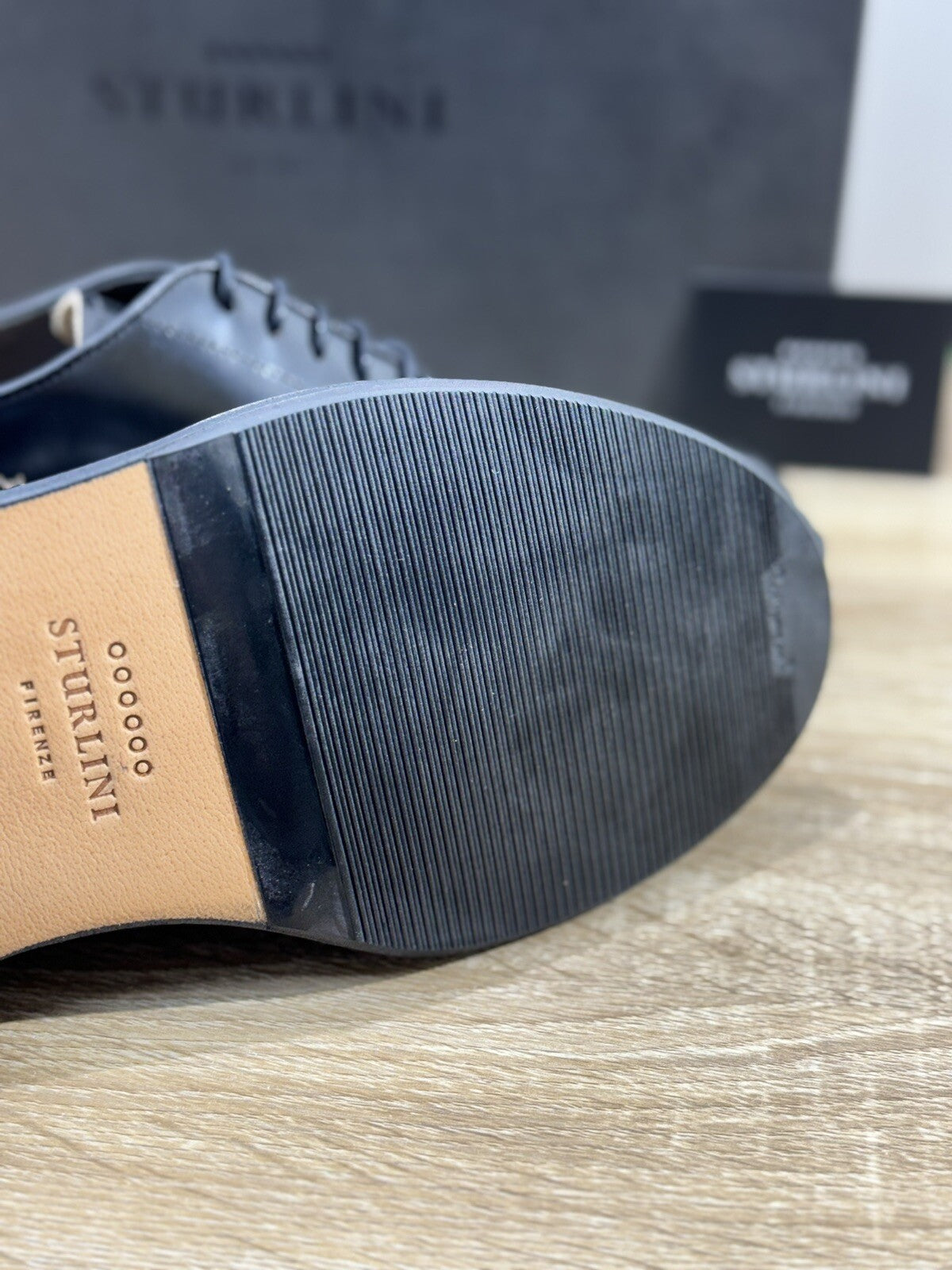 Sturlini Firenze Scarpa Uomo Pelle Nera Luxury Craftmanship Men Vibram 43
