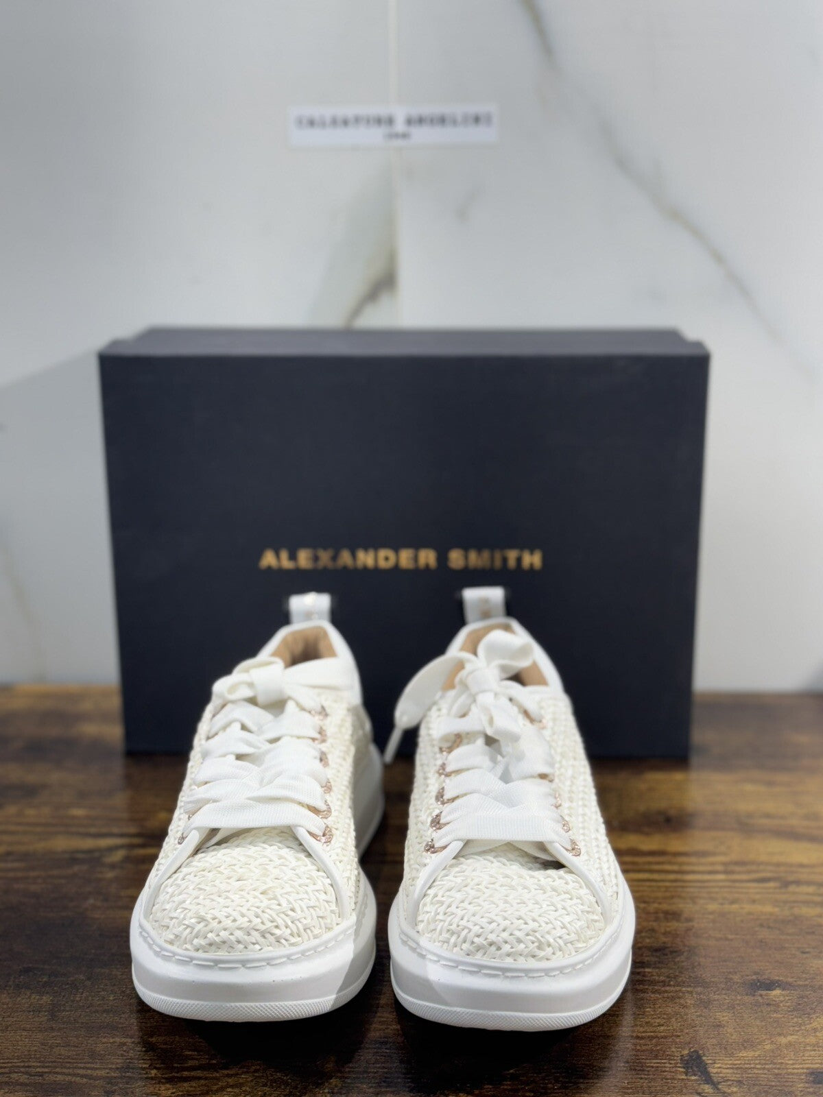 Alexander Smith London Sneaker Donna Wembley Pelle White Intreccio 36