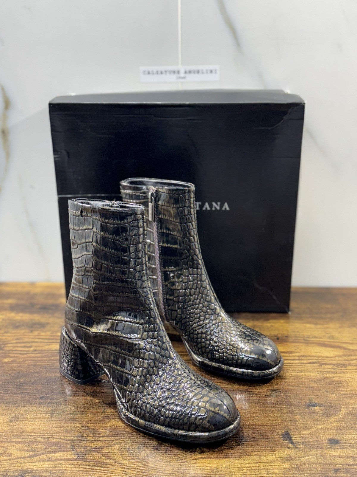 Pons Quintana Stivaletto Donna Pelle Bronzo Con Tacco Luxury Boot 36