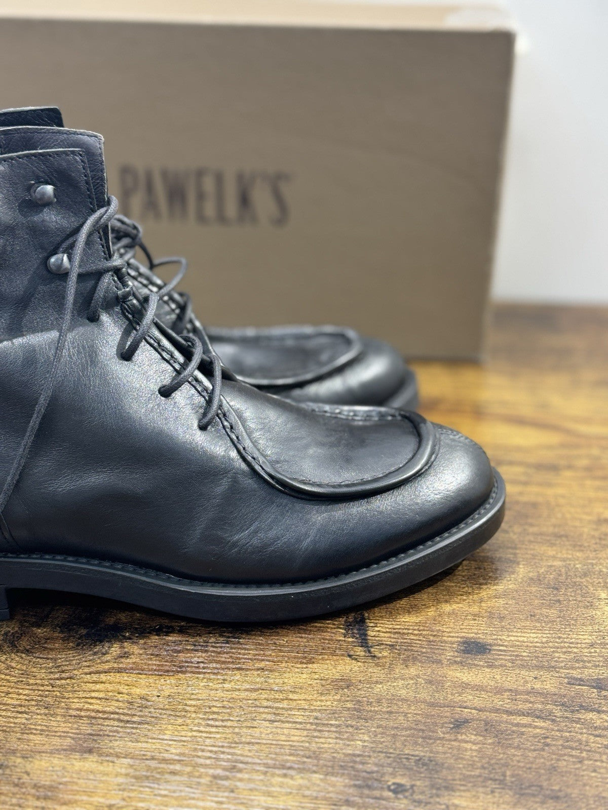 Pawelk’s Anfibio Uomo Pelle Nera Hand Made Made In Italy 40