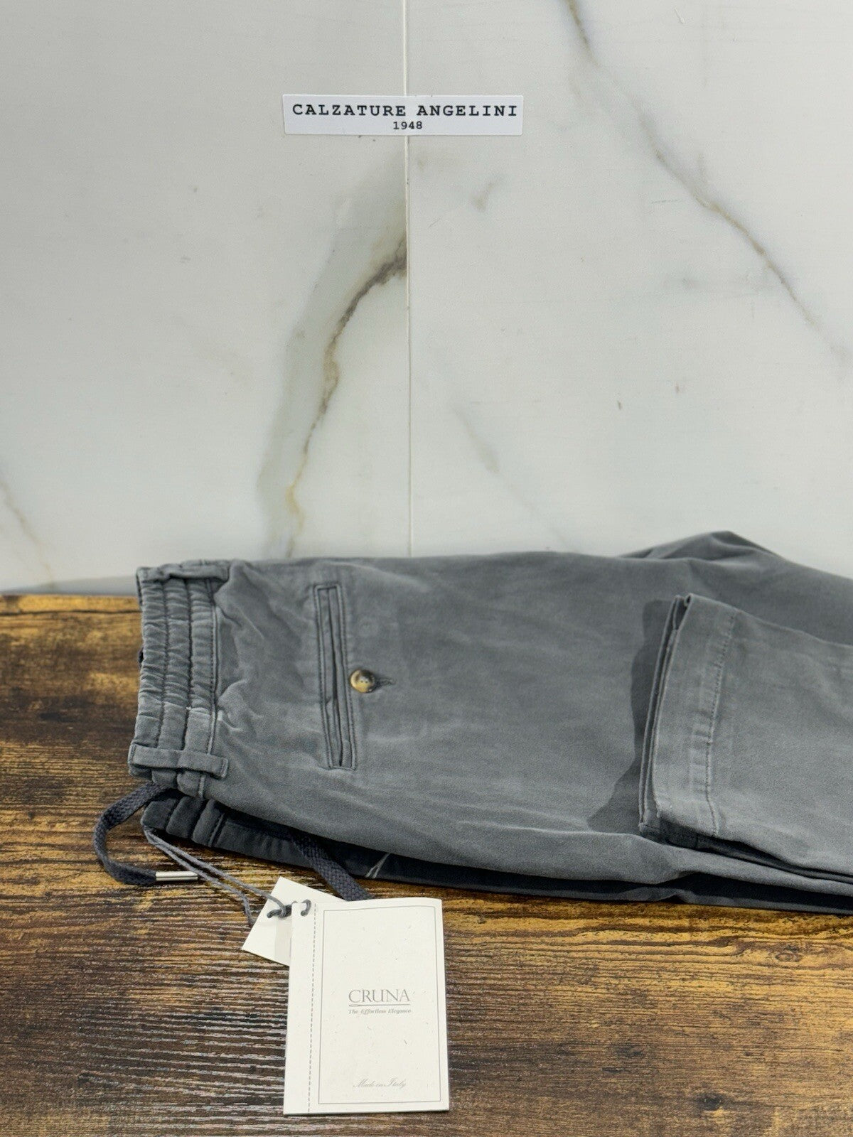 Cruna Pantalone Uomo Panta Laccio Grey Luxury Made In Italy 48