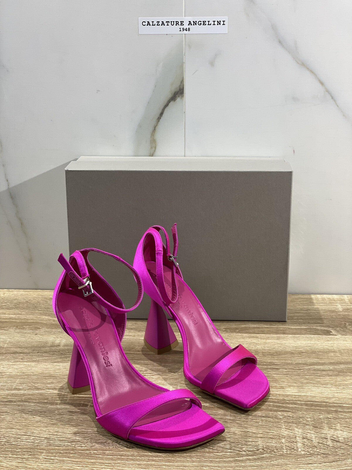 Sergio Levantesi Sandalo Donna Shadon Raso Fuxia Luxury Woman Sandal 38