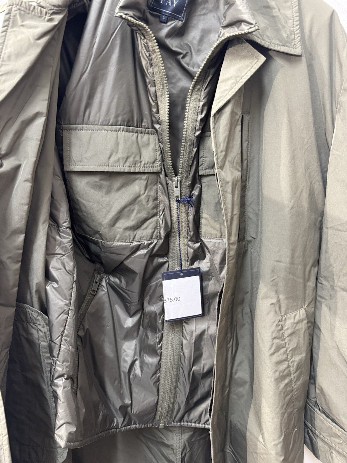 Fay Impermeabile Uomo 2 Pezzi Verde Militare Luxury Fay Uomo M
