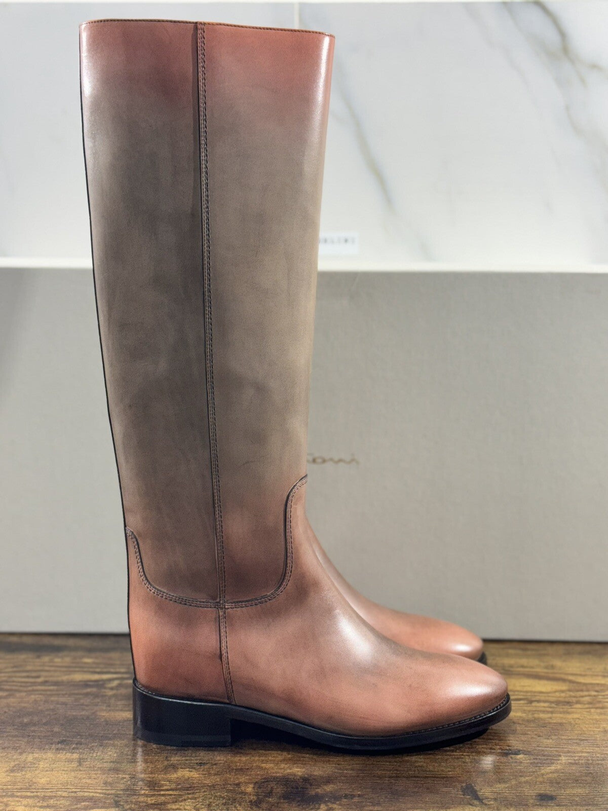 Santoni Stivali Donna In Pelle Anticata A Mano Luxury Woman Boot Santoni 39