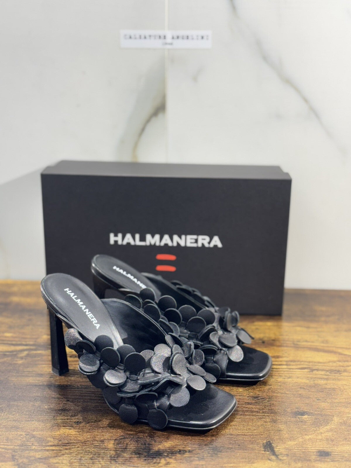 Halmanera Sandalo donna Tori pelle Nera Con Tacco luxury shoes 37