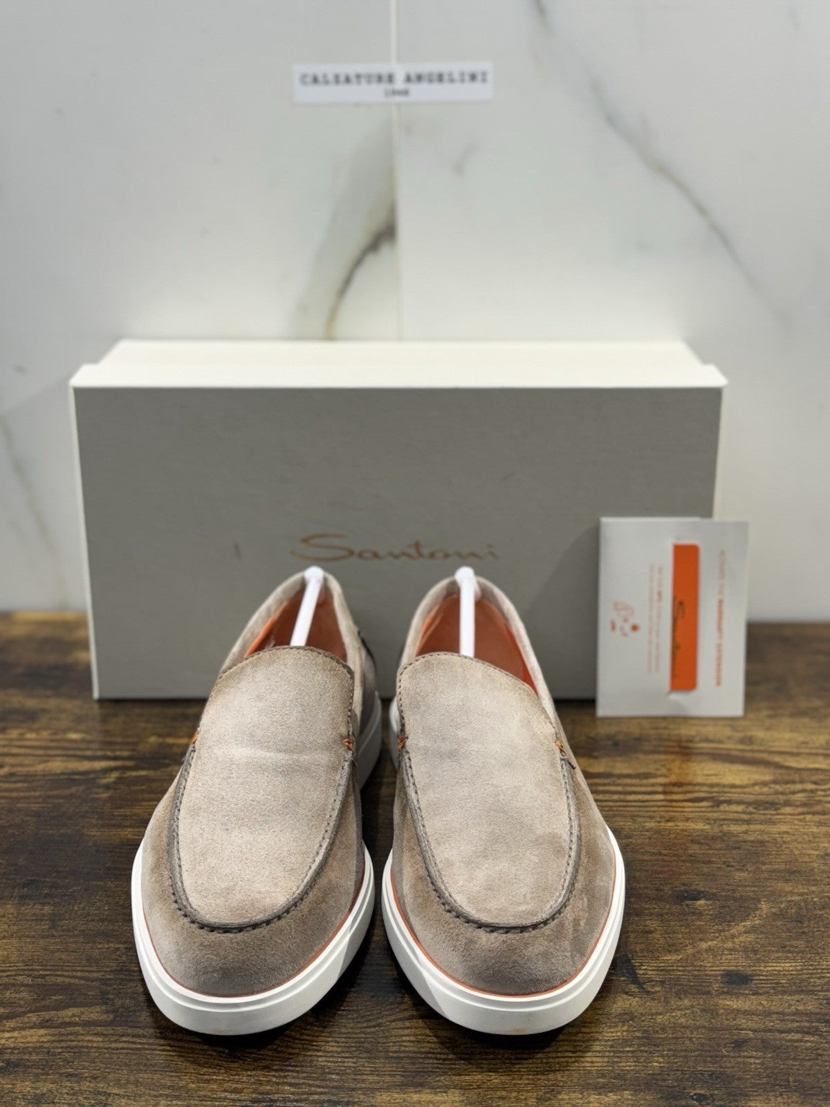 Santoni Mocassino Summer Walk Suede Beige Luxury Men Shoes Santoni Uomo 42