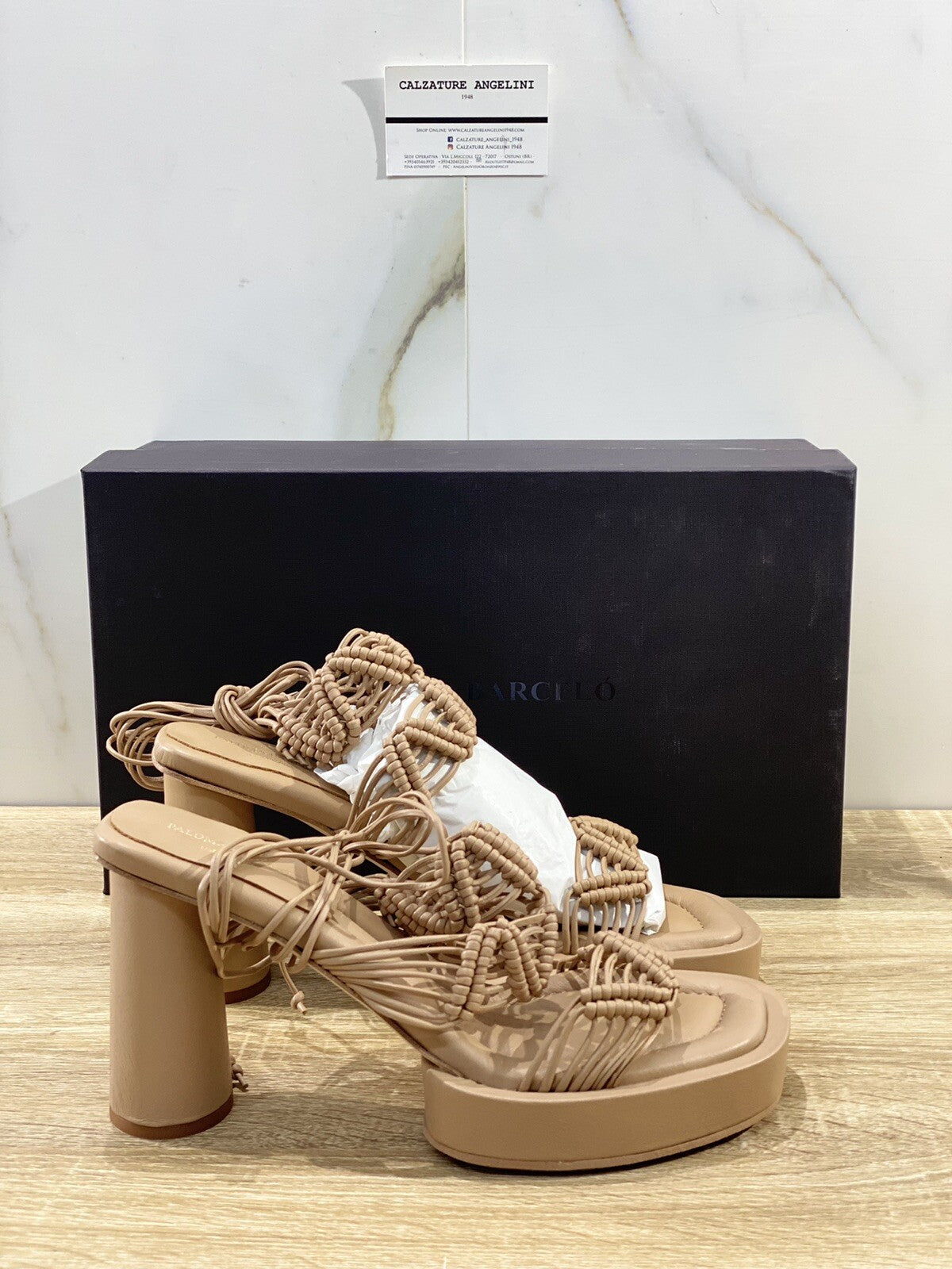 Paloma Barcelo’ sandalo donna Franzi in pelle nocciola zeppa 40