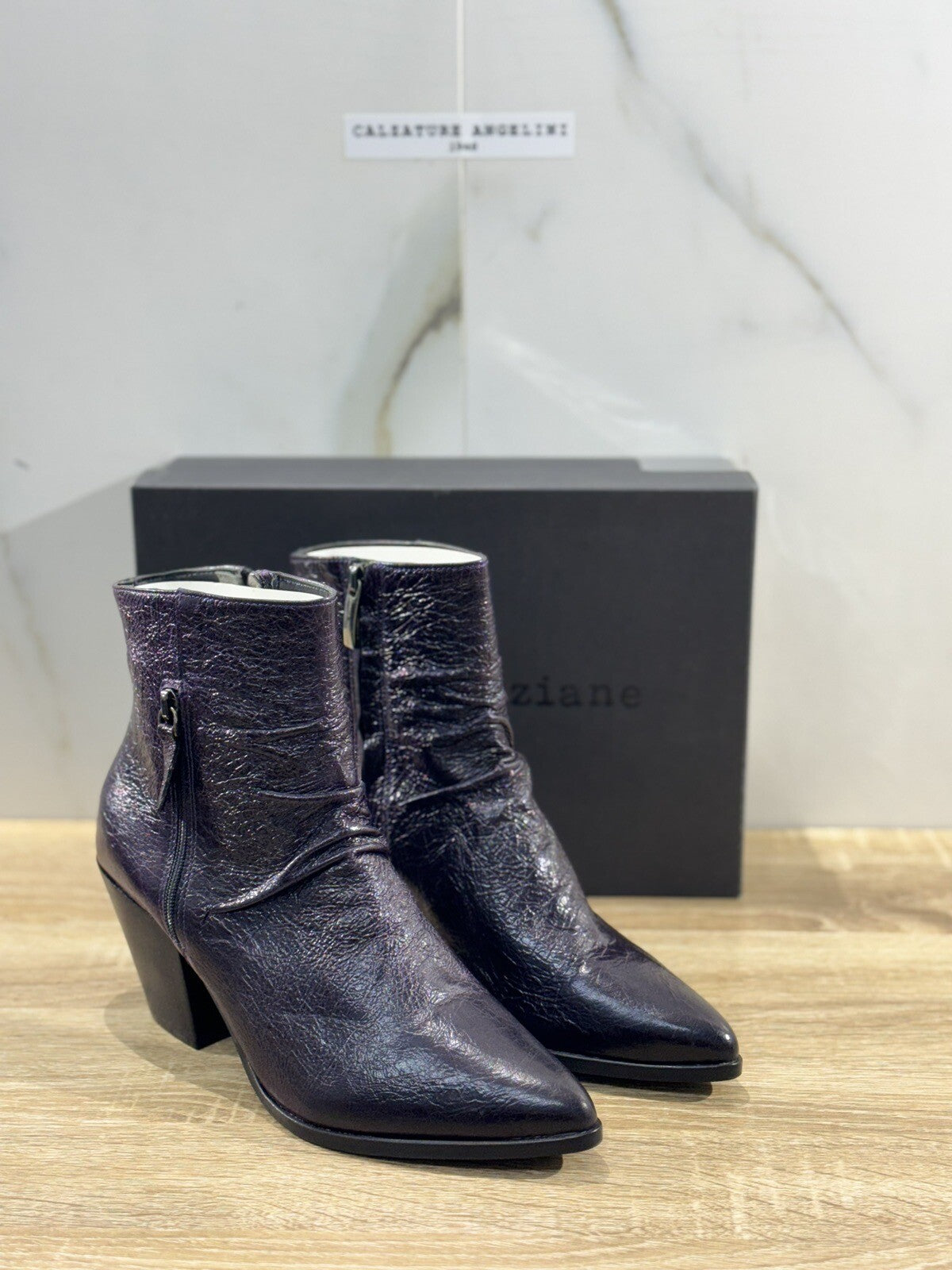 Poesie Veneziane Stivaletto Texano Donna Pelle Sangria Made In Italy 40