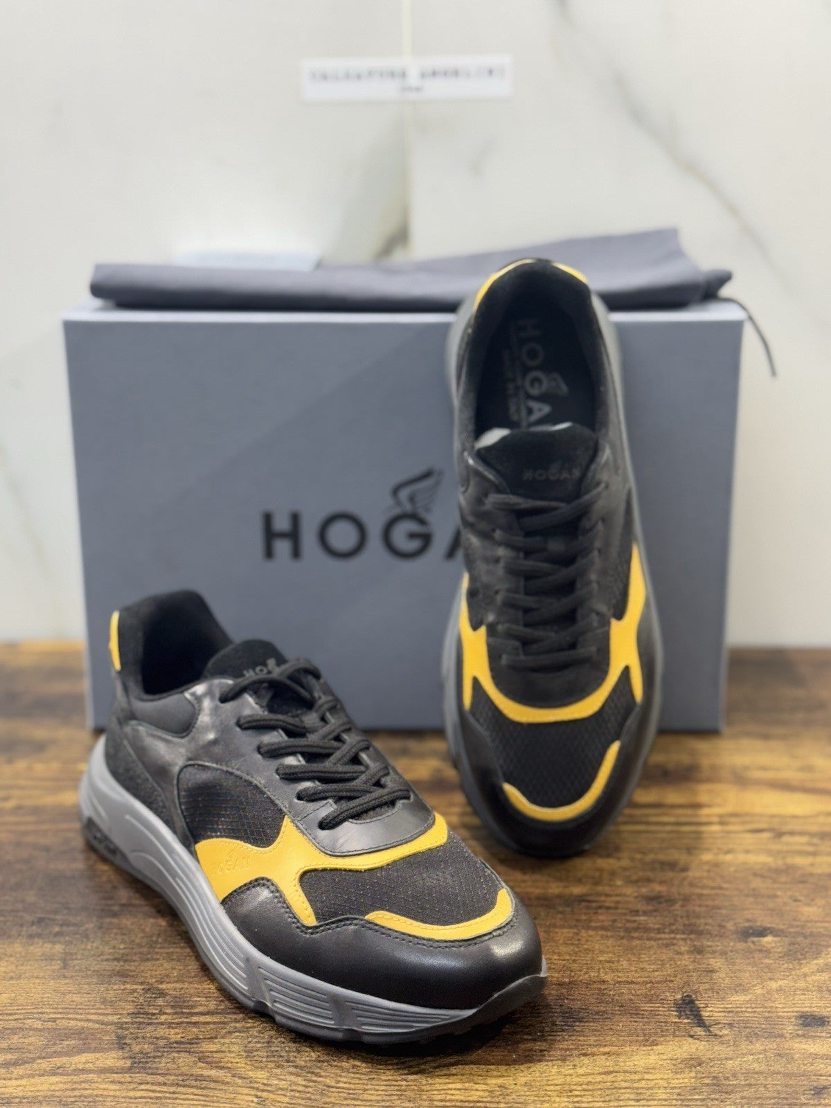 Hogan New Hyperlight Sneaker Pelle Nero Memory Foam Luxury Hogan Uomo 41