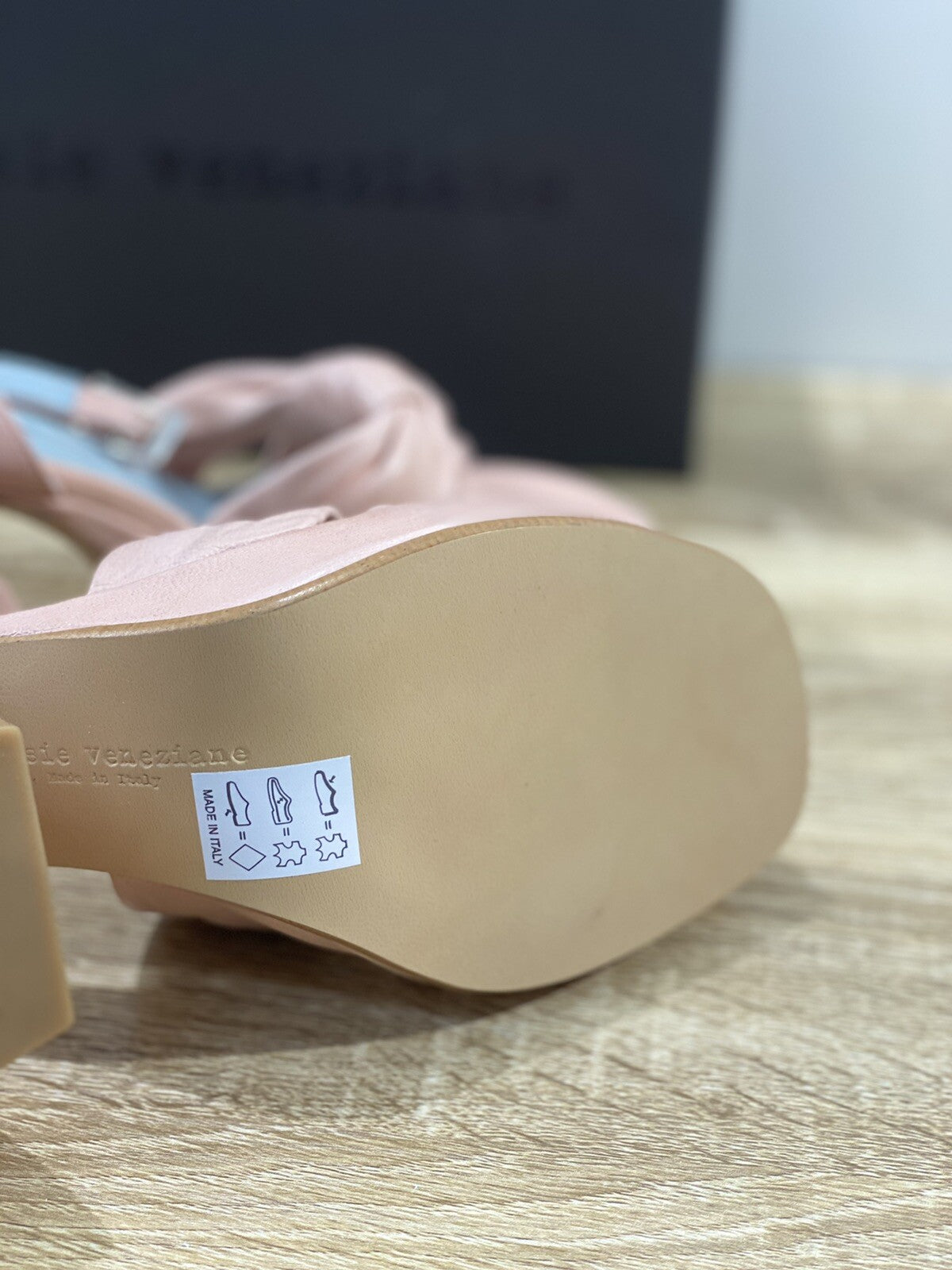 Poesie Veneziane Sandalo donna Pelle Salmone Tacco made in italy 41