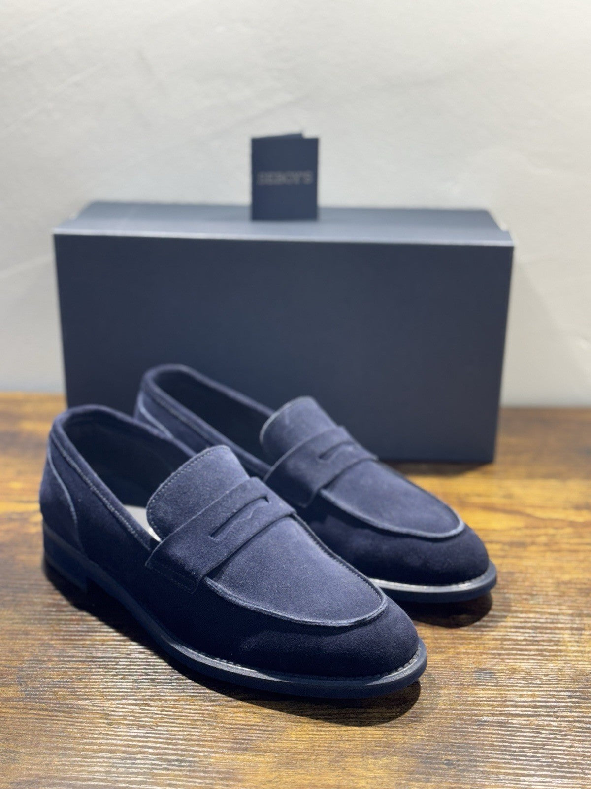 Seboy’s Mocassino Suede Blu Extra Light Made In Italy Uomo 42,5