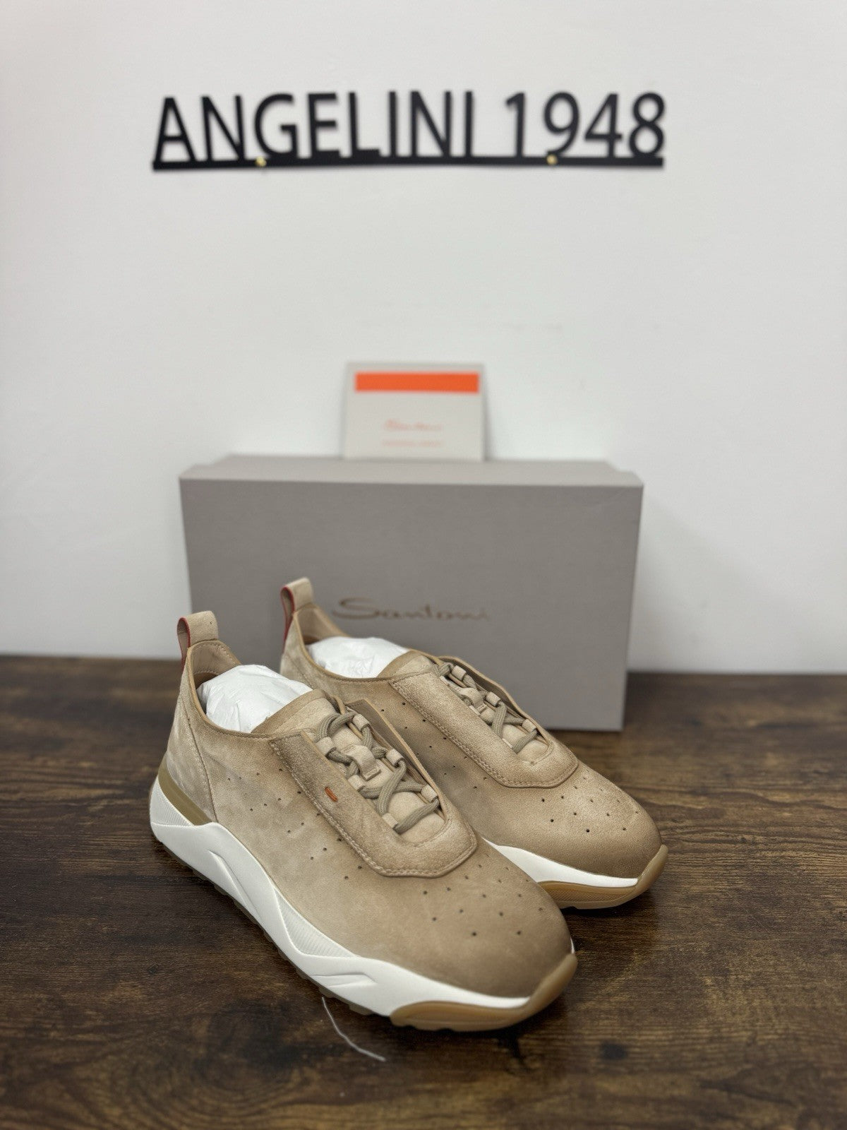 Santoni Sneaker Innova Suede Beige Casual Scarpa Santoni 39.5
