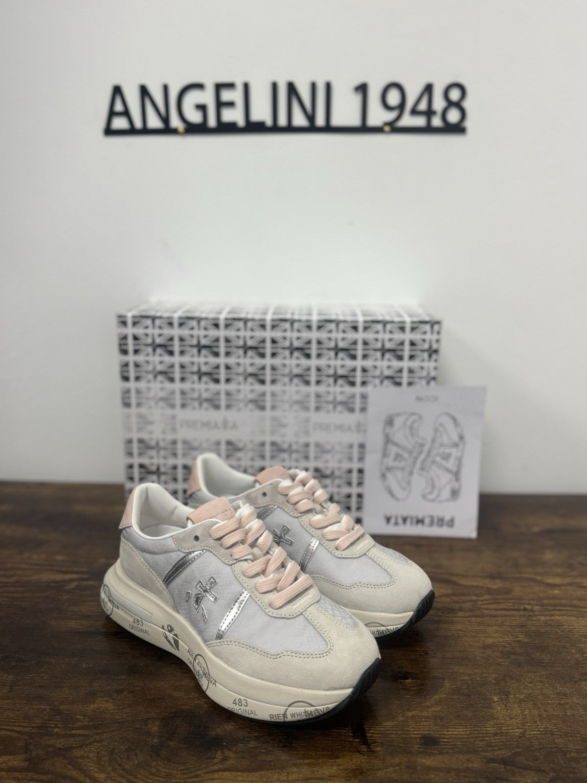 Premiata Cassie Sneaker Pelle Suede Light Grey Pink Casual Premiata Donna 37