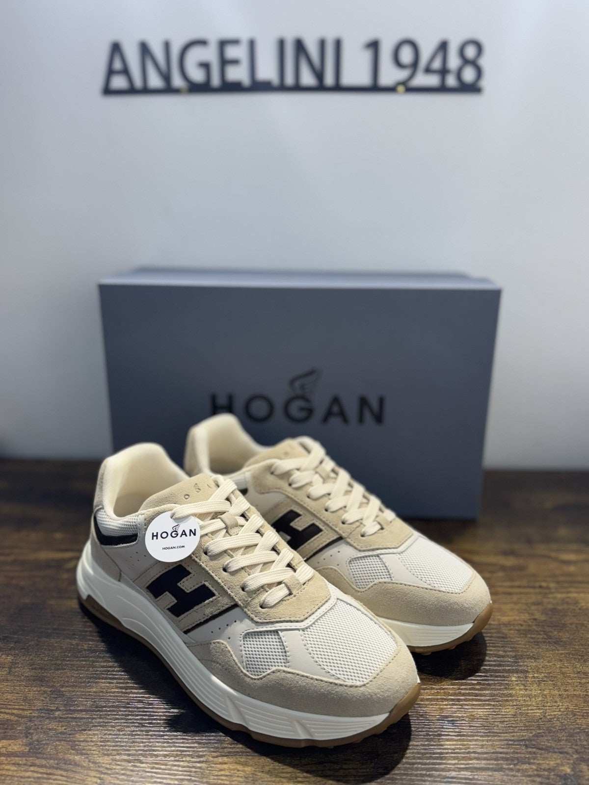 Hogan Hyperlight Sneaker Suede Light Beige Memory Foam Causal Hogan Uomo 40.5