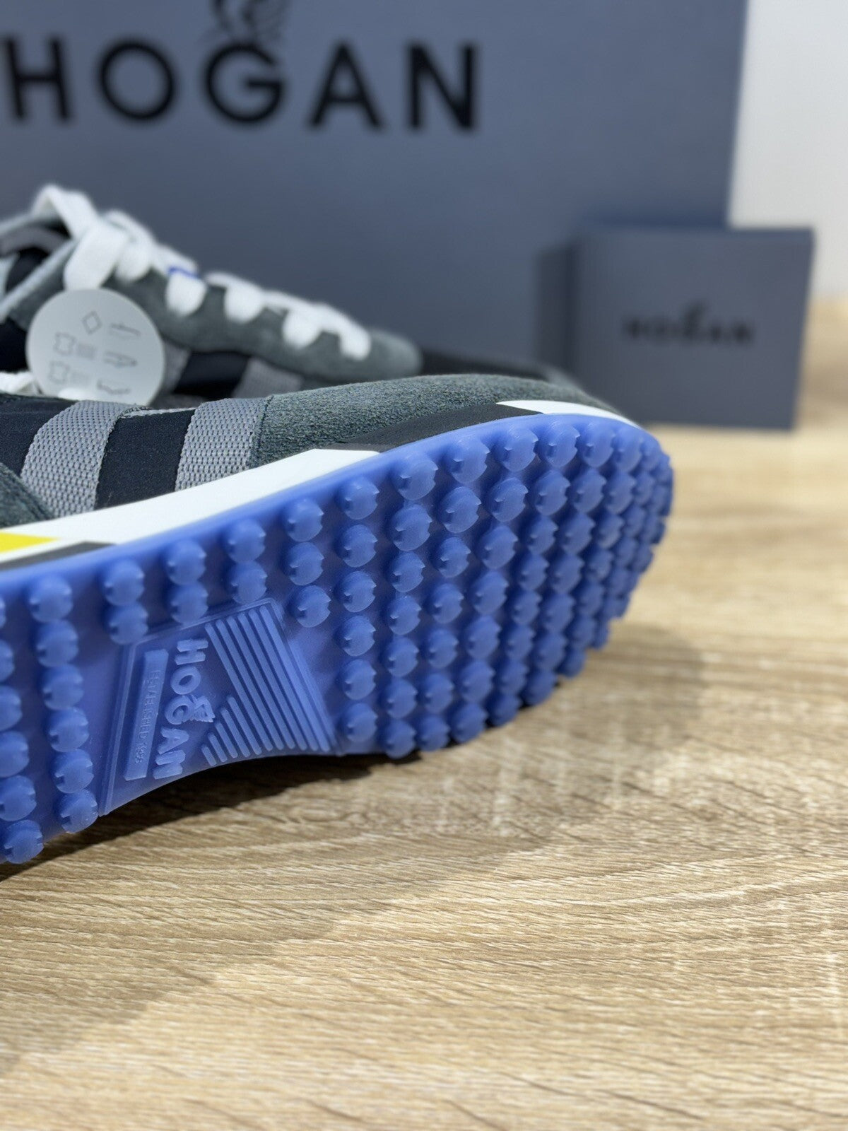 Hogan H383 sneaker uomo retro running Blu hogan luxury men shoes 40