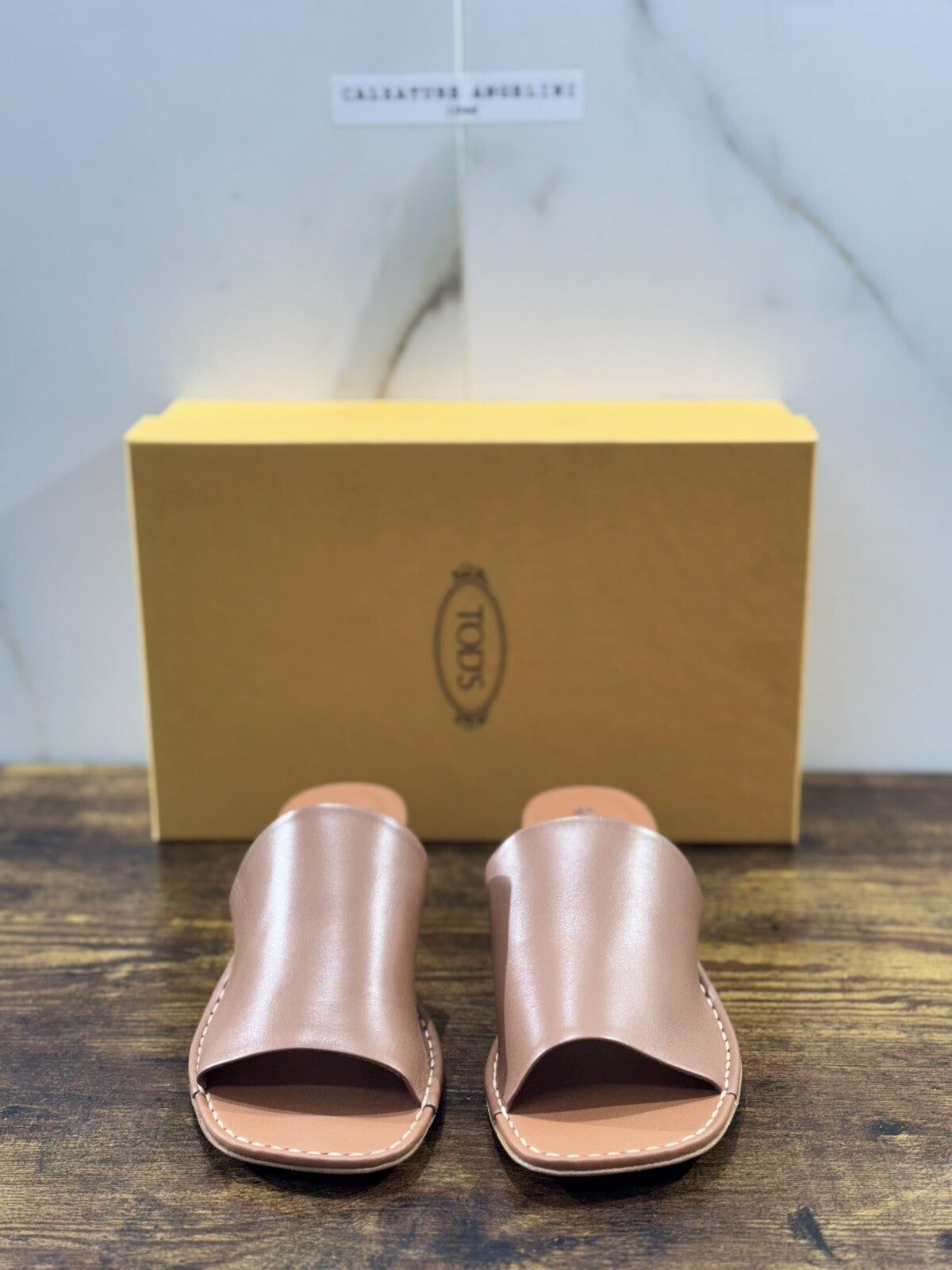 Tod’s Sandalo Donna Pelle Cuoio Ciabatta Luxury Tod’s Woman Shoe 37