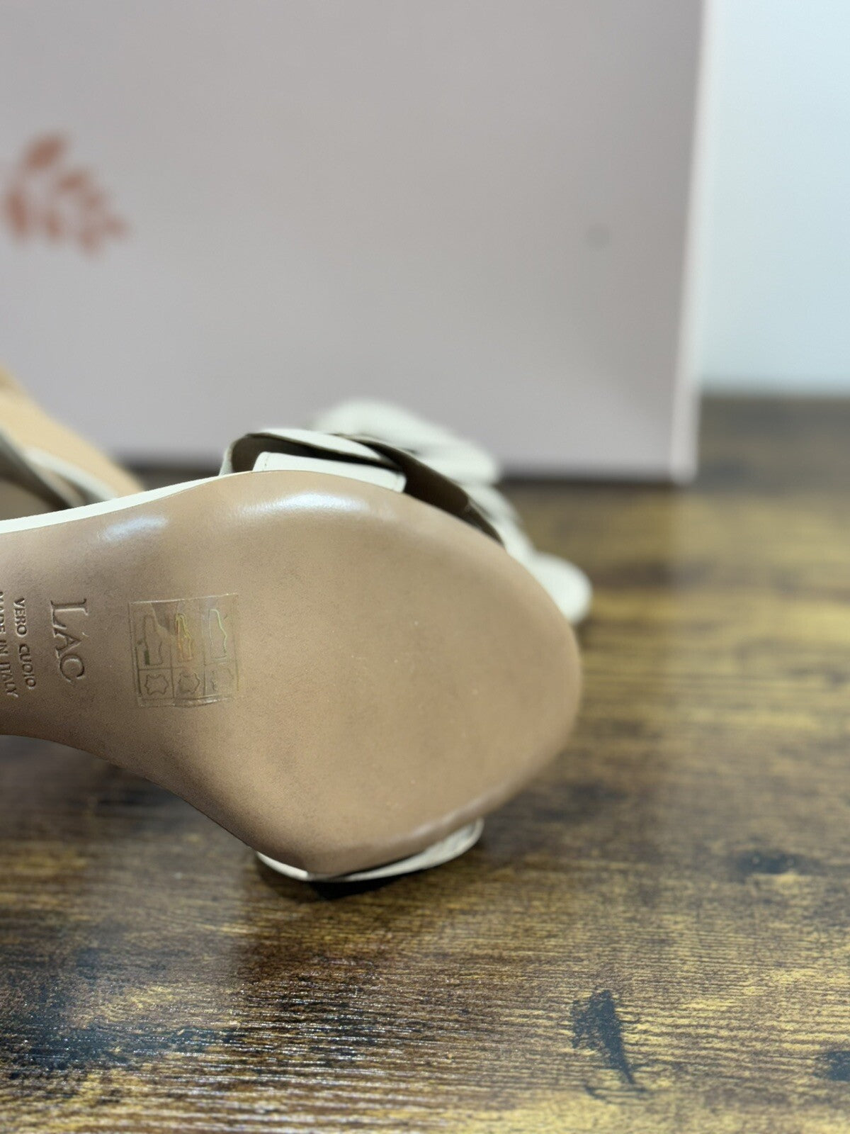 Relac Sandalo Donna Fiore Pelle Beige Chiaro Handmade Shoes Relac 39