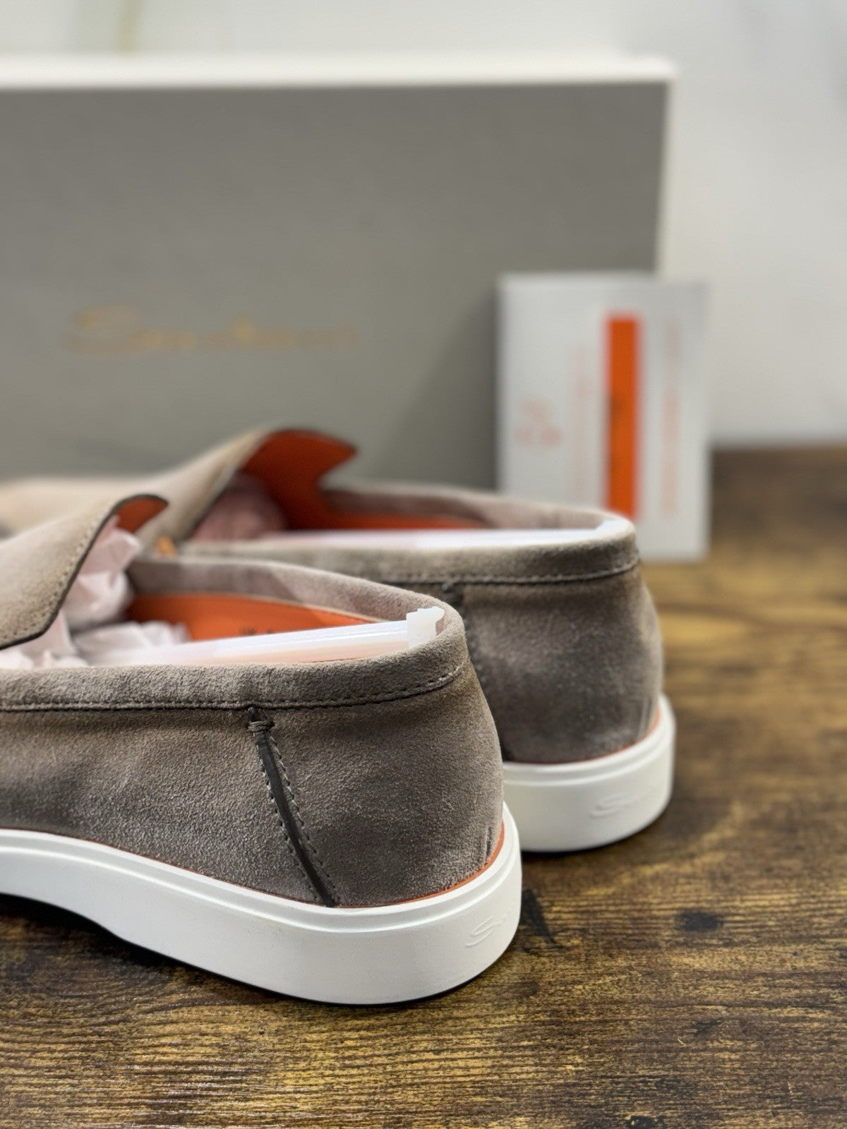 Santoni Mocassino Summer Walk Suede Beige Luxury Men Shoes Santoni Uomo 42