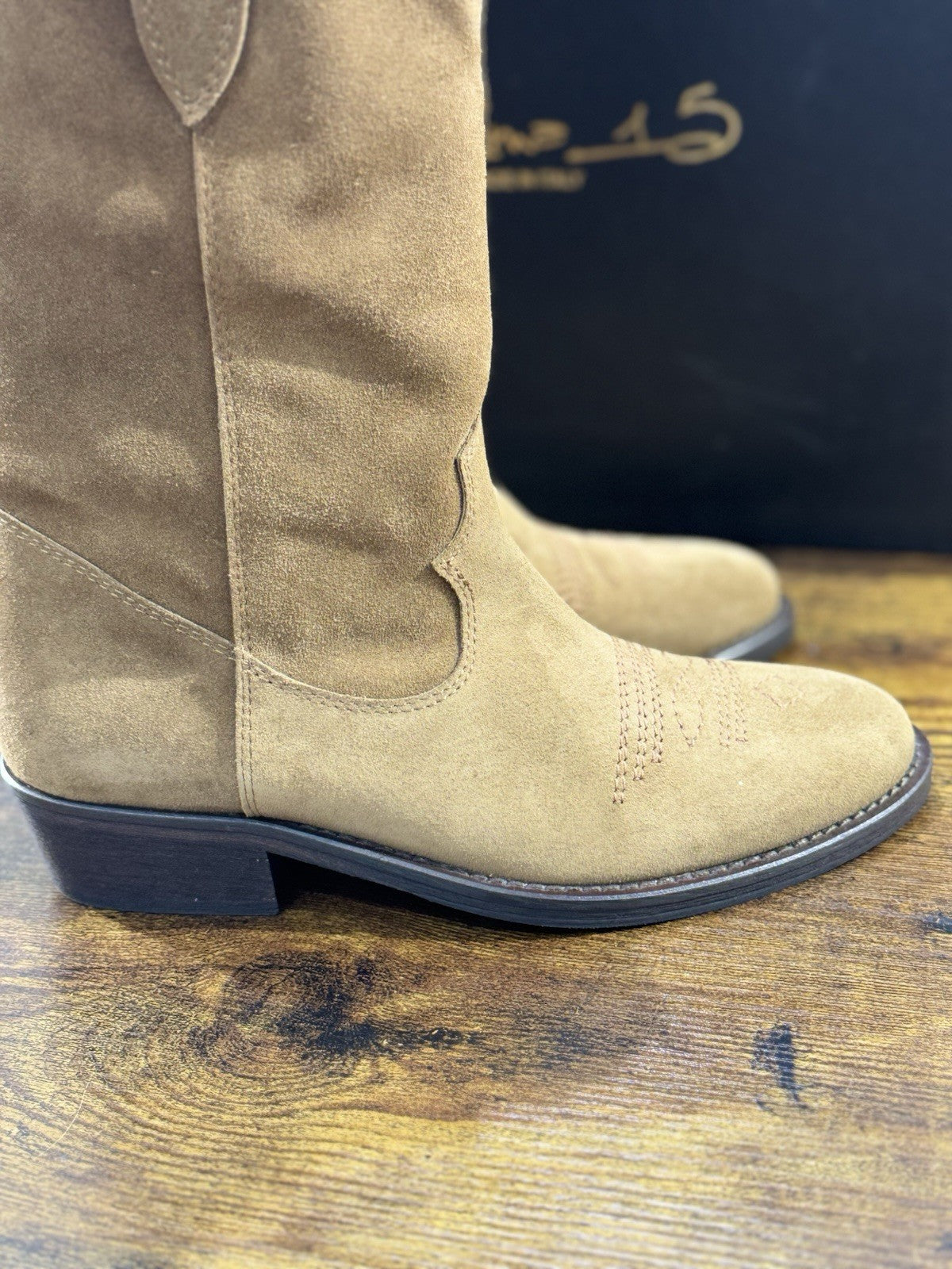 Via roma 15 stivale donna Texano Suede luxury boot via roma 15 Icon 36