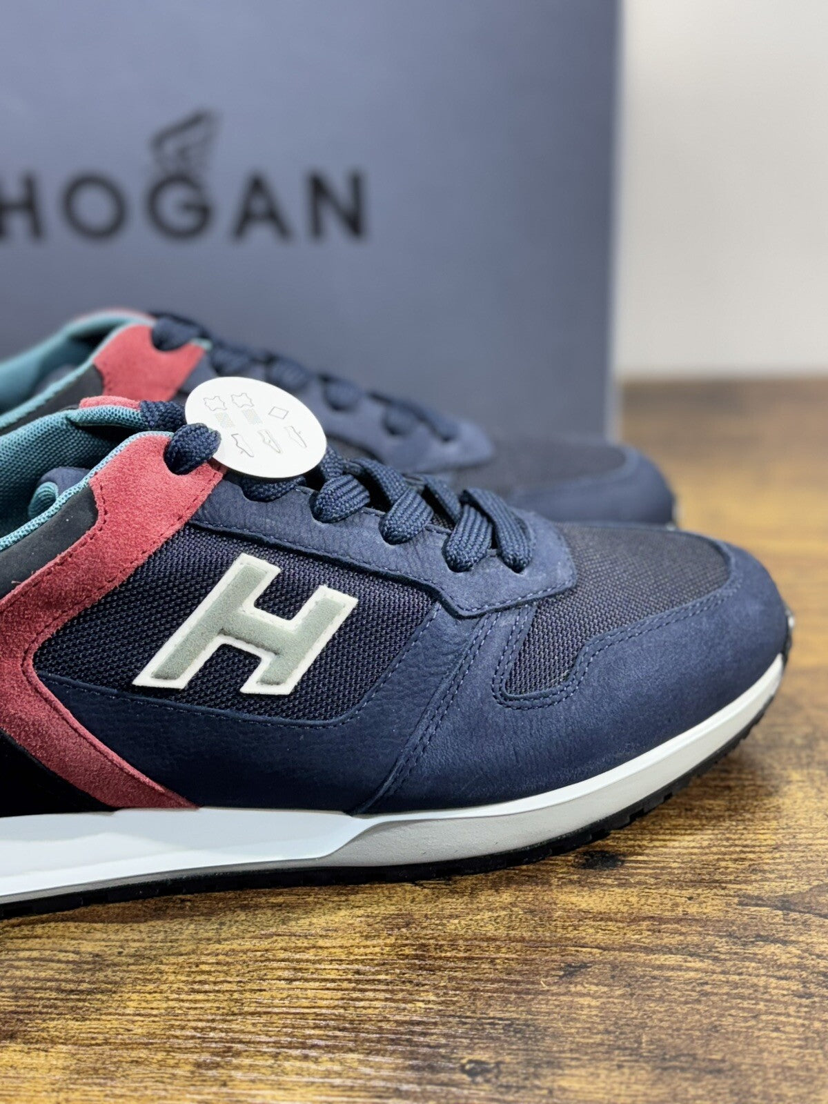 Hogan H321 sneaker uomo Pelle Blu hogan luxury men shoes 43