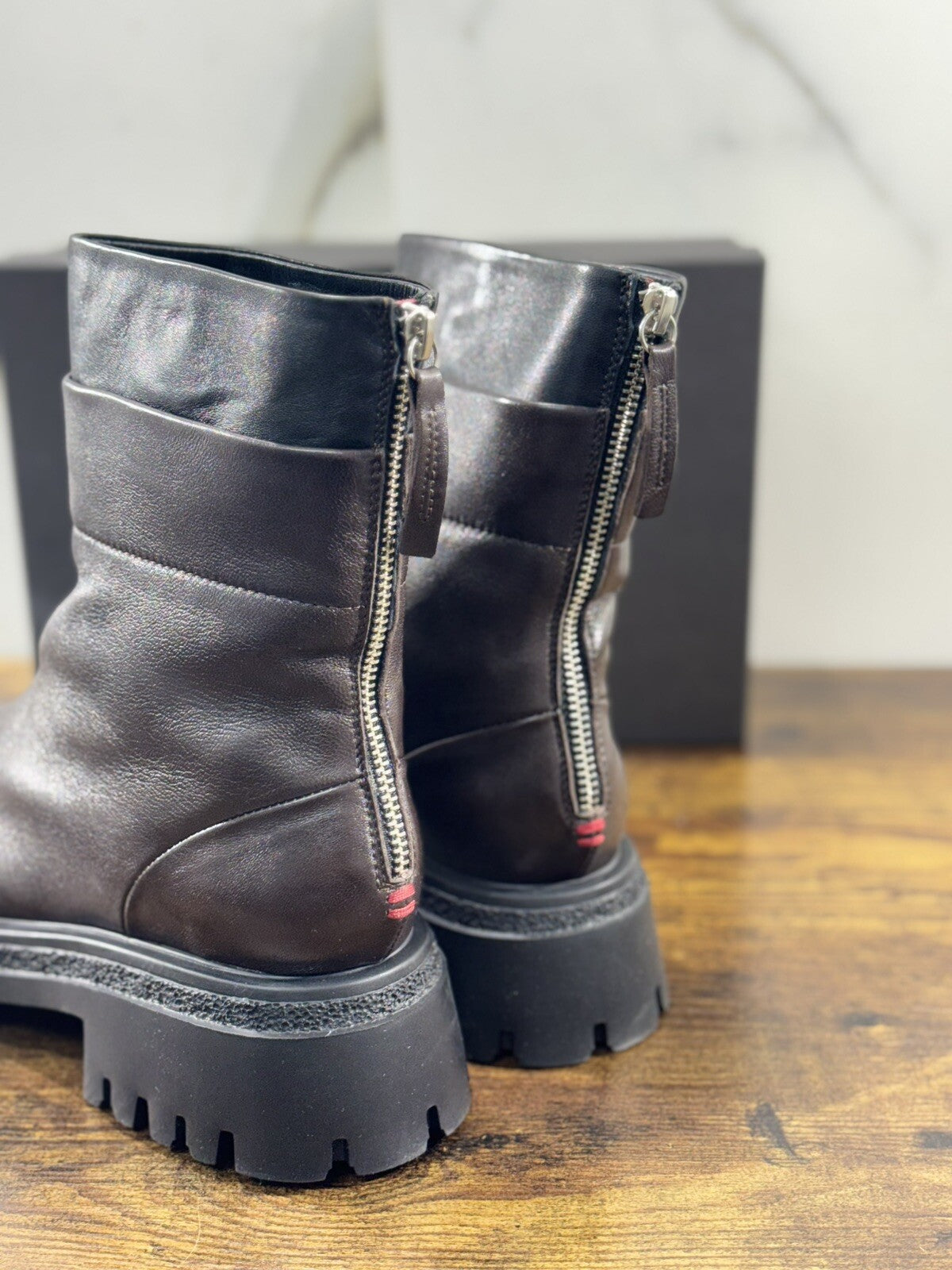 HALMANERA Biker Donna Rama Pelle Marrone Extra Light Casual Handmade Boot 41