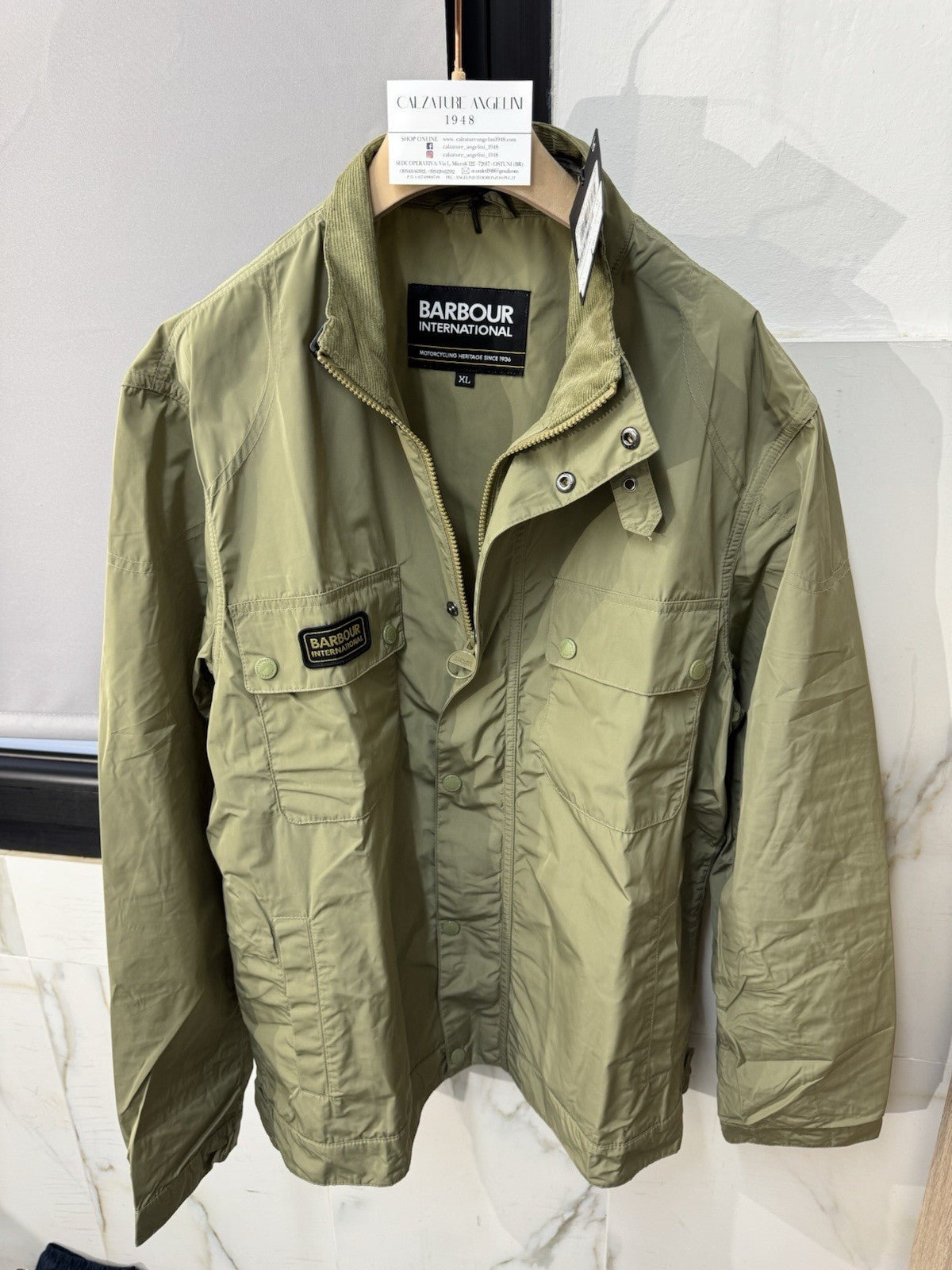 Barbour International Merton Showerproof Jacket Bleached Olive Uomo XL