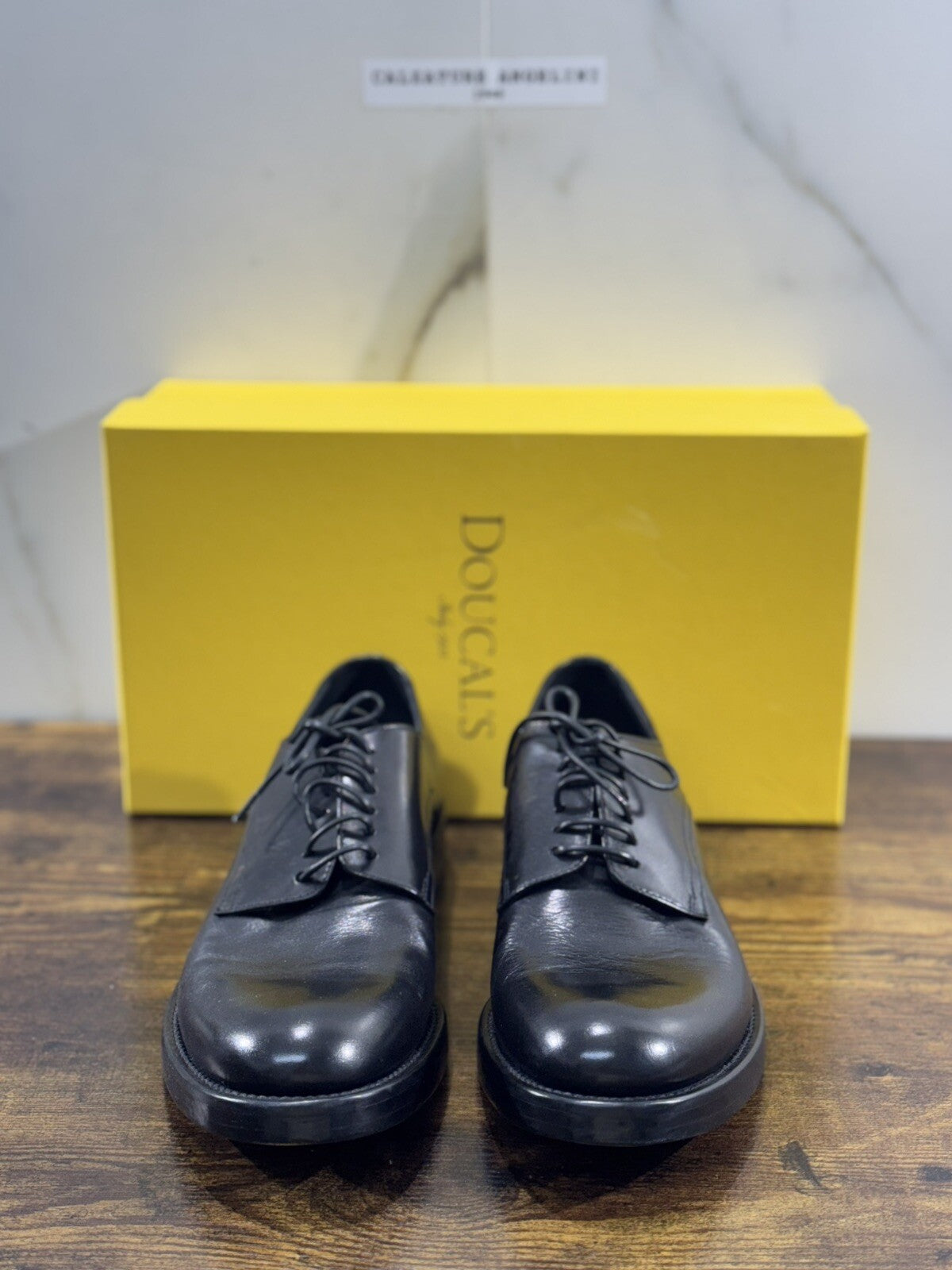 Doucal’s Scarpa Uomo Derby Pelle Nero Luxury Men Doucal’s Shoes 40