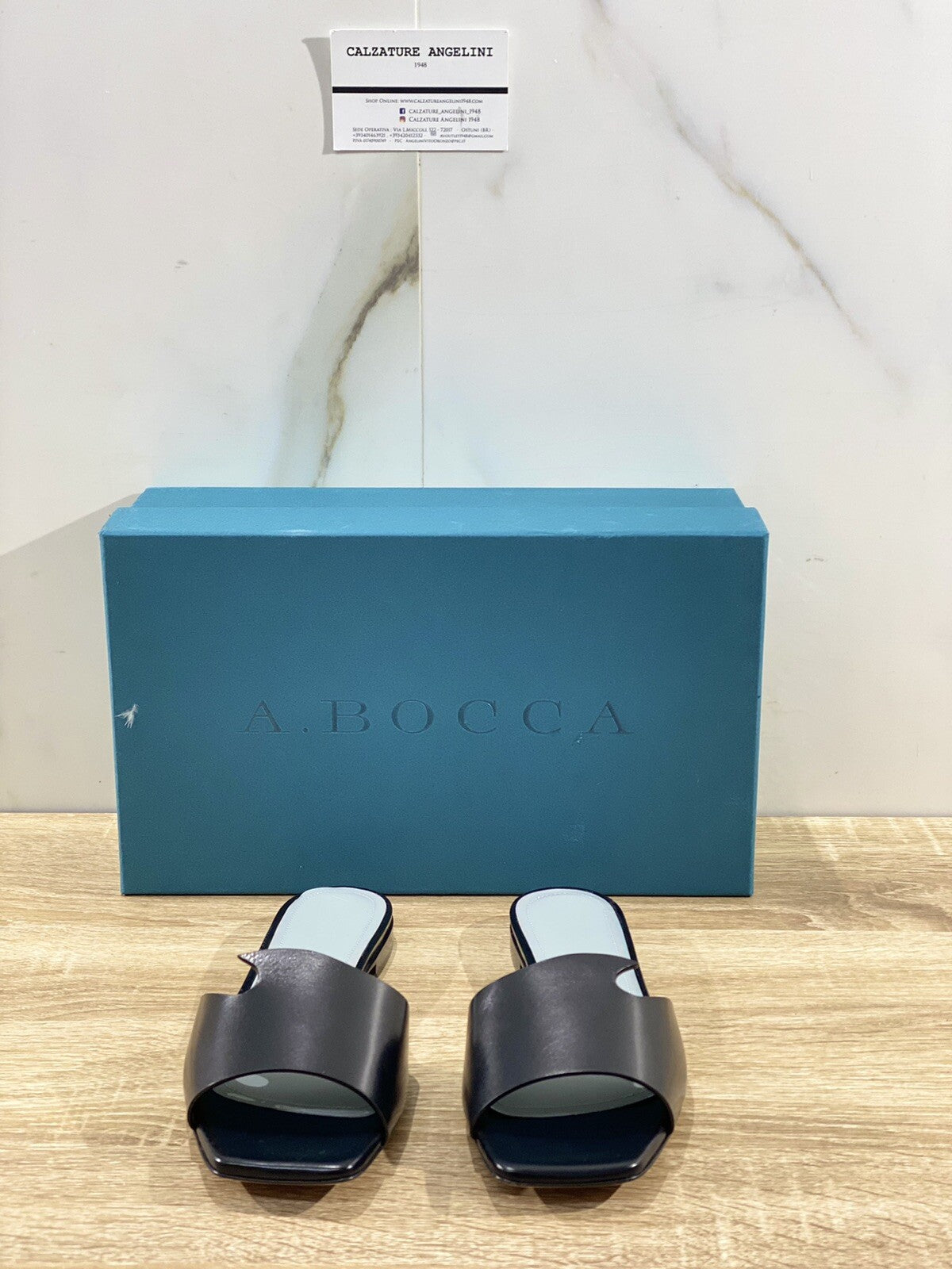 A.bocca Sandalo Donna AB2102 In Pelle Nera Luxury Sandal Woman 41