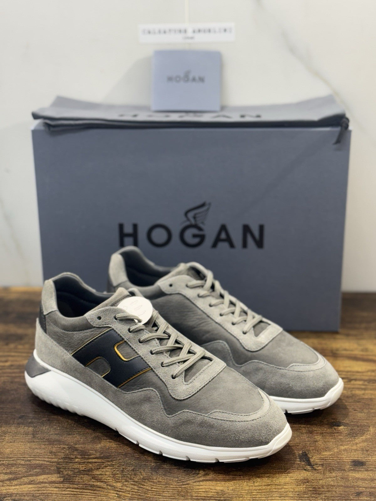 Hogan Interactive 3 Pelle Suede Grey Blu Casual Hogan Uomo 41