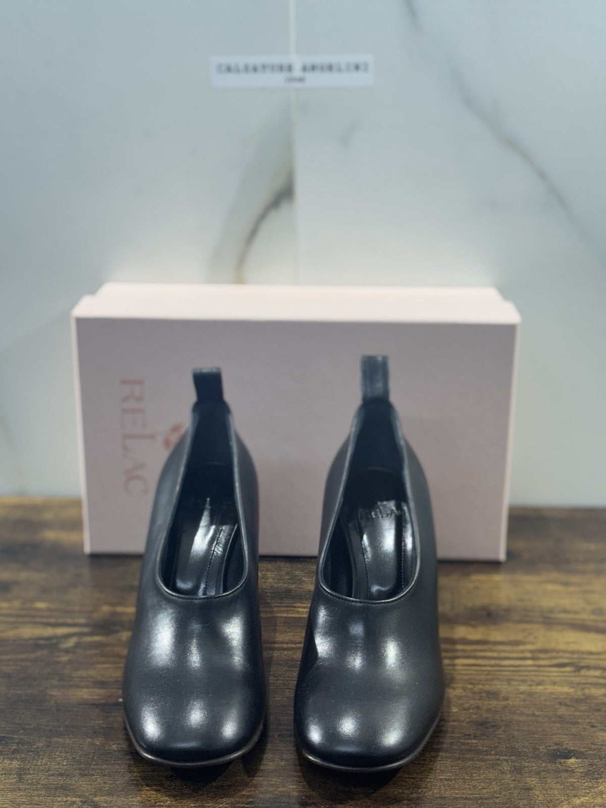 Relac Décolleté Pelle Nero Luxury Made In Italy Donna 37