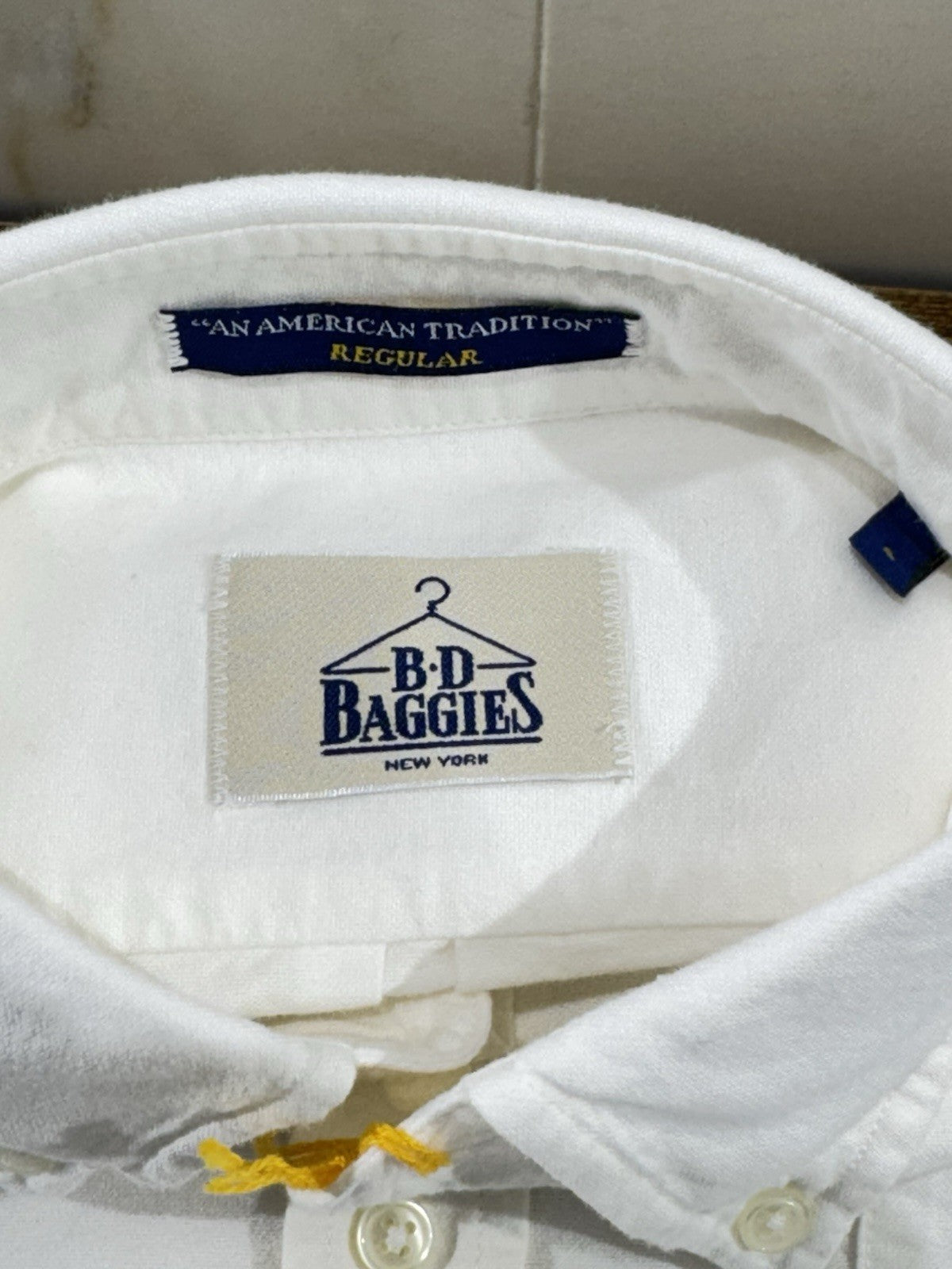 B.D BAGGIES CAMICIA Brad Bianca Cotone Medio AMERICAN ICON UOMO L