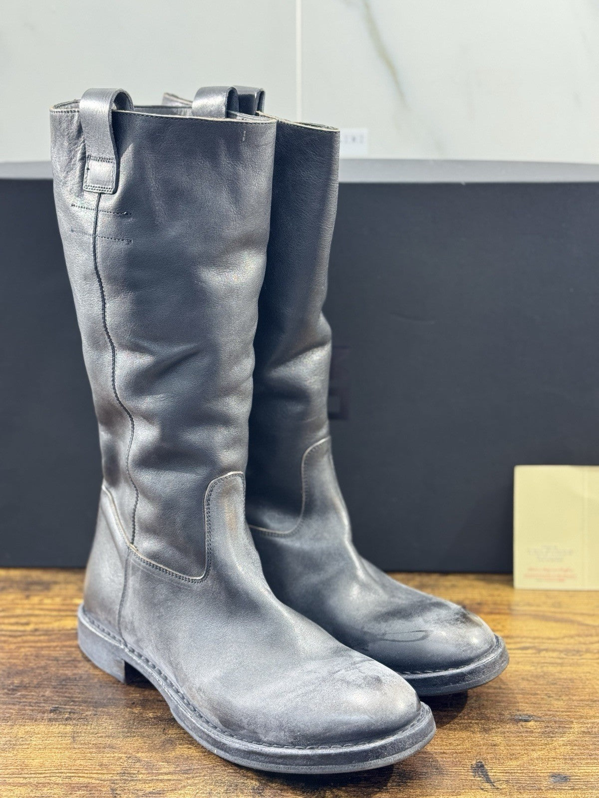 Moma Stivale Pelle Nero Fatto A Mano In Italia Luxury Moma Boot Donna 41