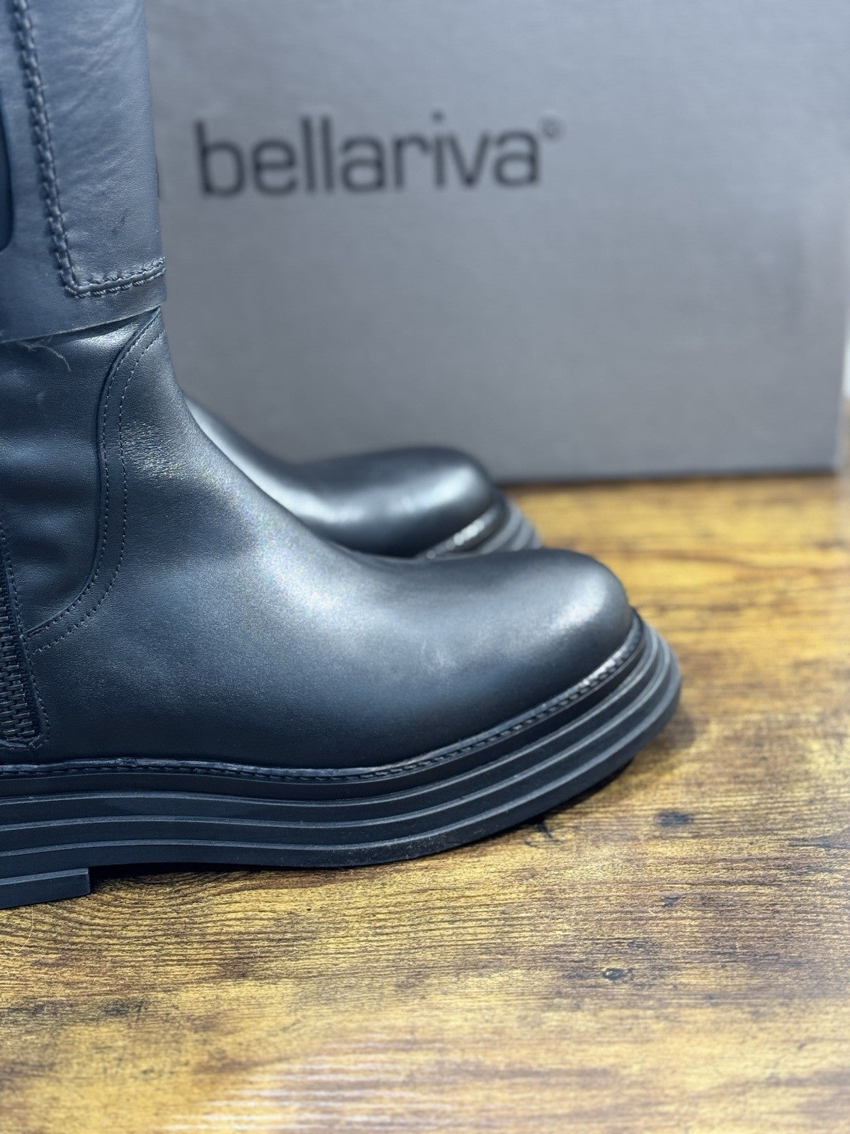 Laura Bellariva Stivale Donna Biker Pelle Nero Casual Boot 40