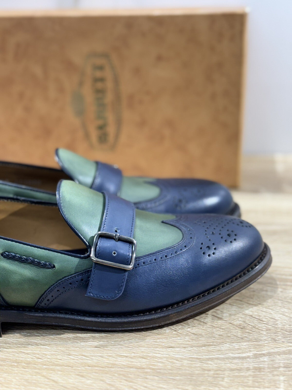 Barrett Mocassino Uomo Pelle Blu Mono Fibbia Luxury Barrett Men Shoes 40