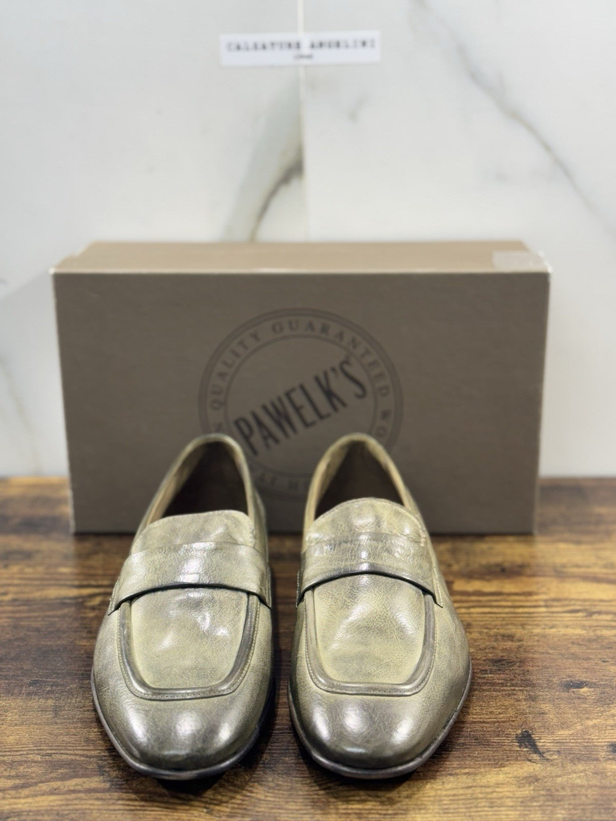 Pawelk’s Mocassino Uomo Pelle Militare Hand Made In Italy Washed 43